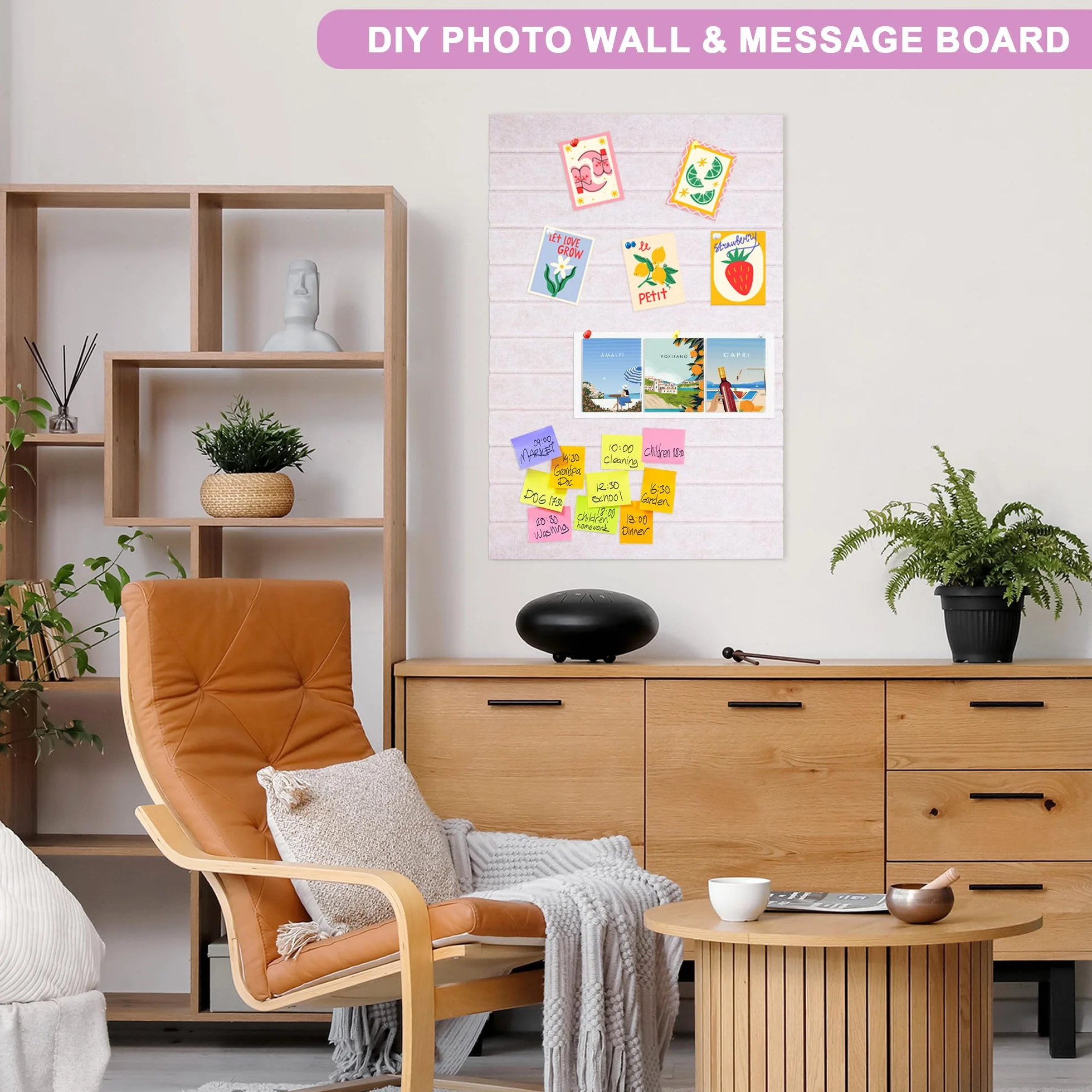 Tablica ogłoszeń korkowych 40 x 60 cm filcowa z taśmą samoprzylepną grubość 9 mm do biura