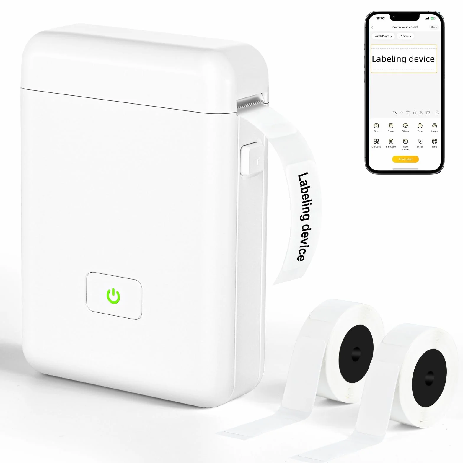 GuKKK Mini Drukarka Etykiet Bluetooth HP2 Samoprzylepna Przenośna