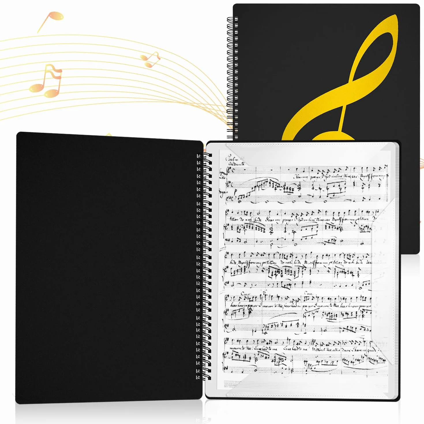 Wodoodporny Plastikowy Folder na Nuty A4 40 Strony Czarny