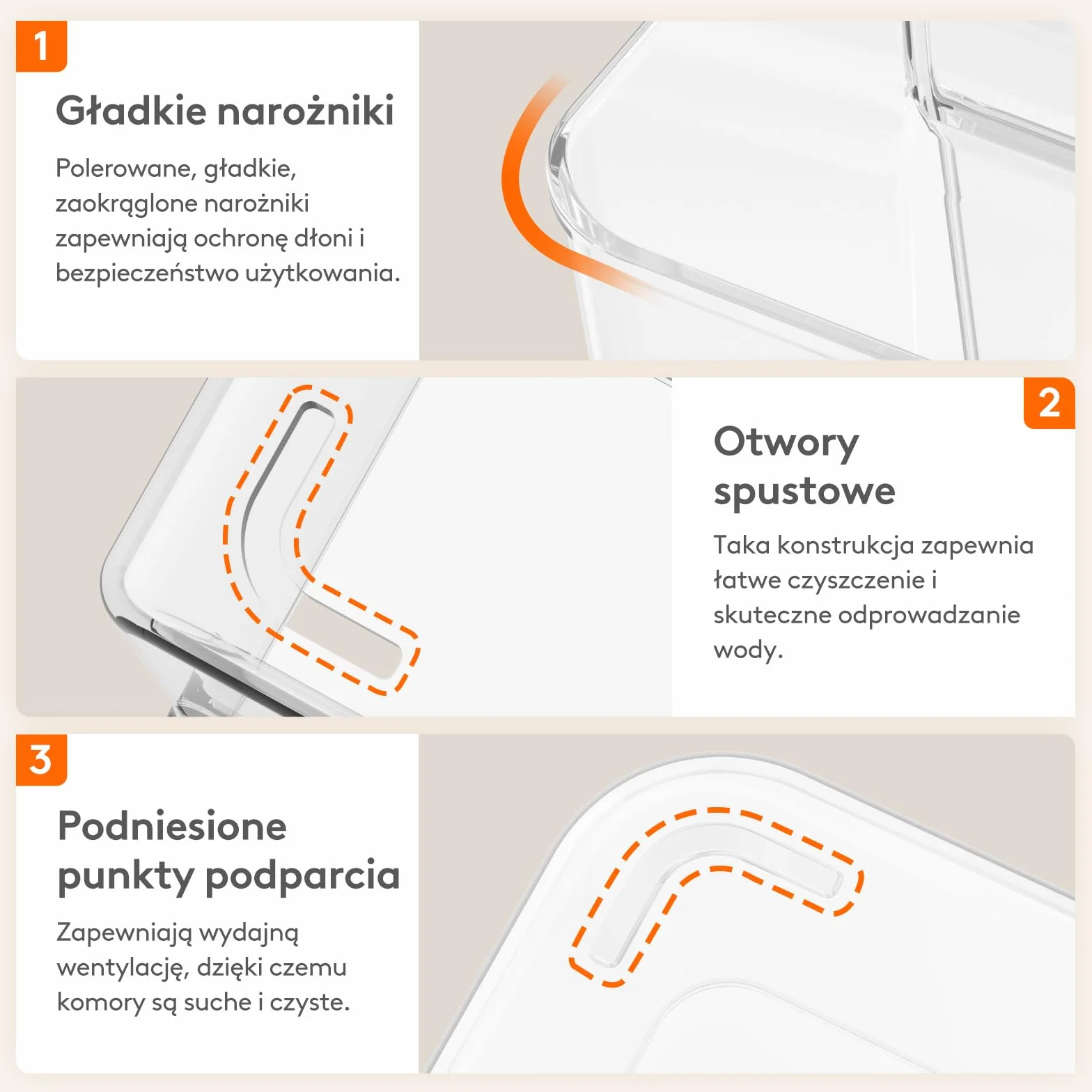 Lifewit Plastikowy organizer podzielony z uchwytem na artykuły rzemieślnicze, kosmetyki, Przezroczysty