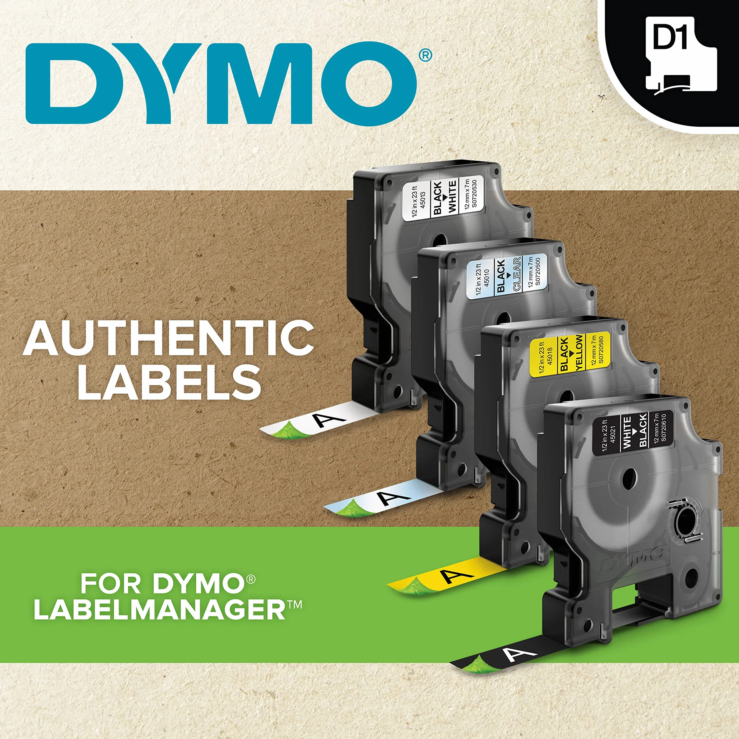 Etykiety DYMO D1 Durable 12 mm x 5,5 m czarny nadruk na białej taśmie do LabelManager