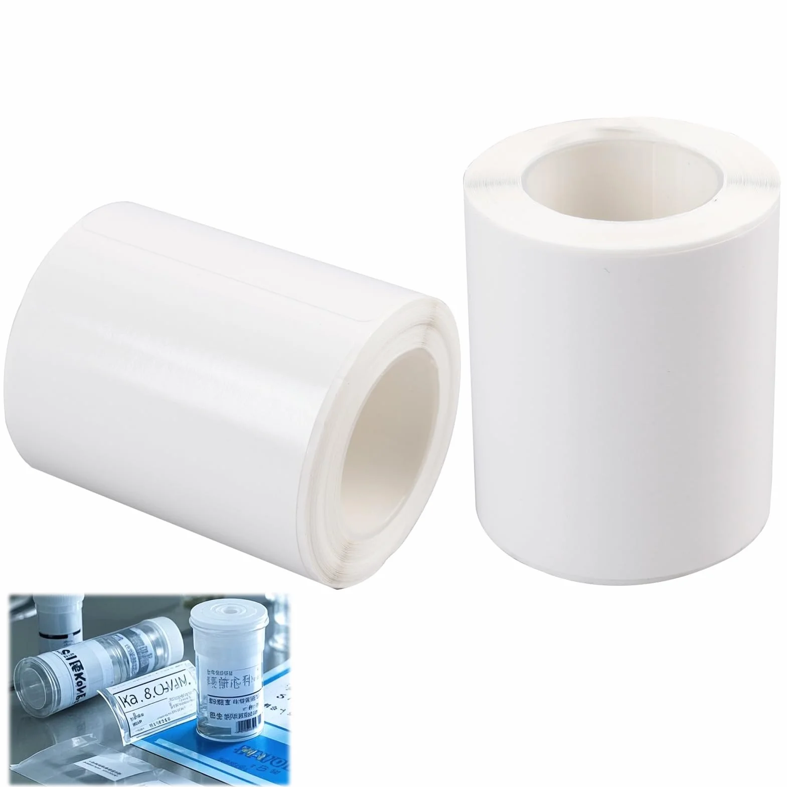 Etykiety samoprzylepne, wodoodporne, do drukarek etykiet T50M (40 mm x 60 mm), 2 rolki po 100 etykiet, nie zawierają BPA, wysoka siła klejenia, technologia druku termicznego, czujnik samochodowy RFID