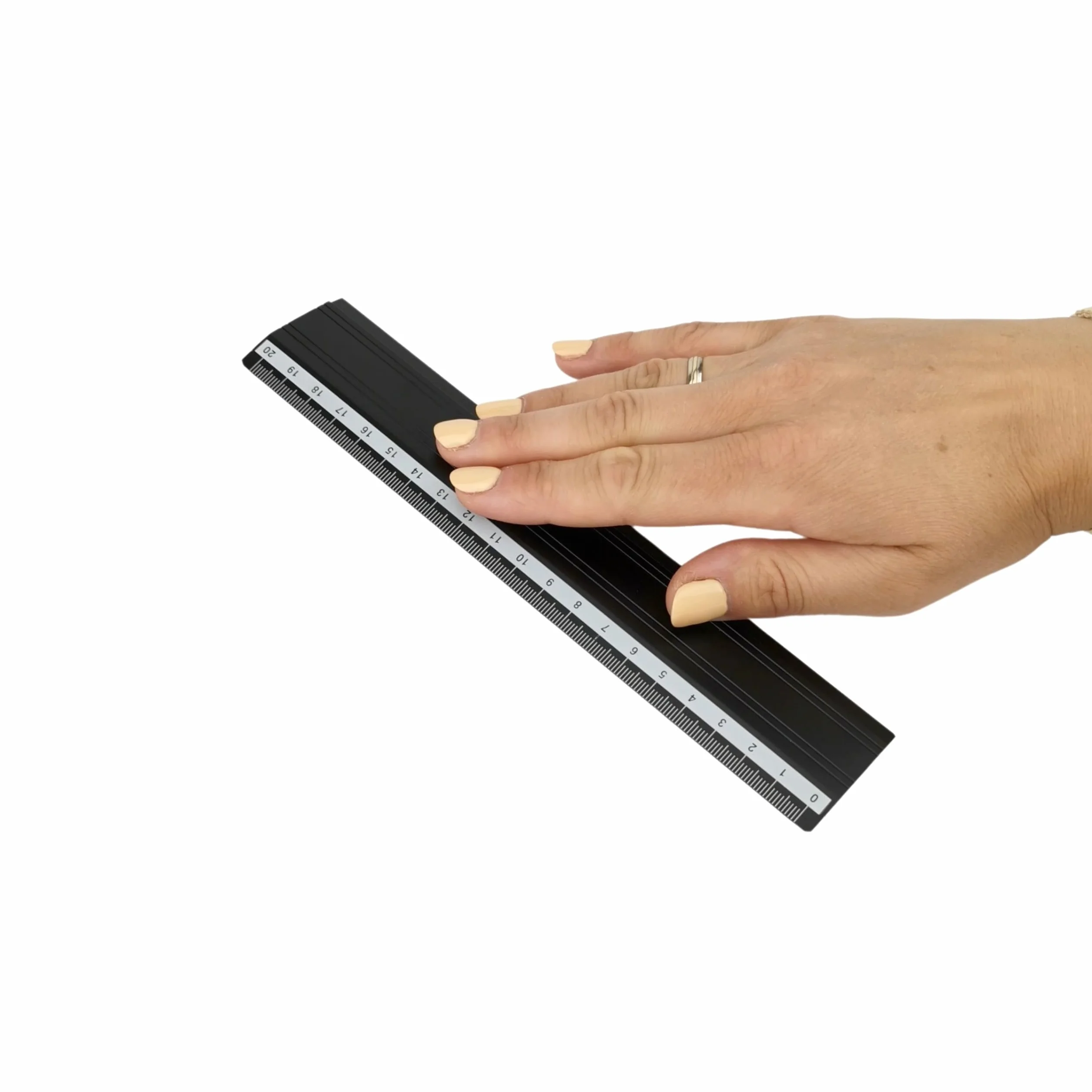 D.RECT 20 cm linijka z aluminium | do szkoły, biura, domu | czarna