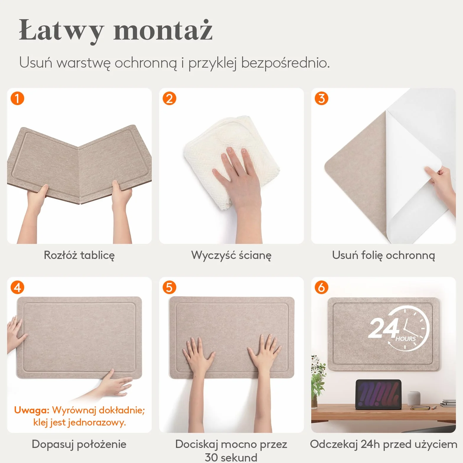 Lifewit Składana Filcowa Tablica 57 x 37,5 cm Dekoracyjna Tablica Memo Głęboka Czerń