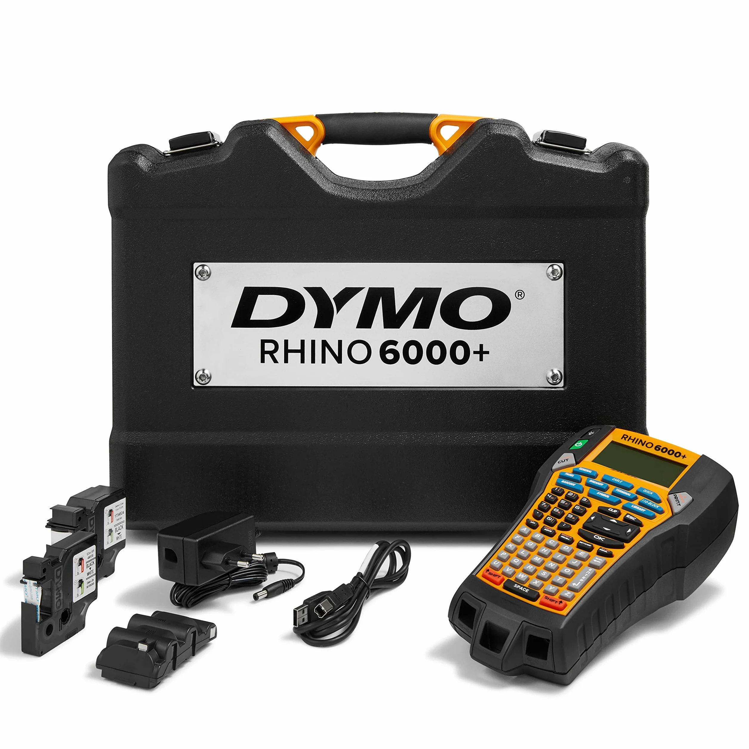 DYMO Rhino 6000+ – Przemysłowa drukarka etykiet | Podłączana do komputera drukarka etykiet z twardym futerałem