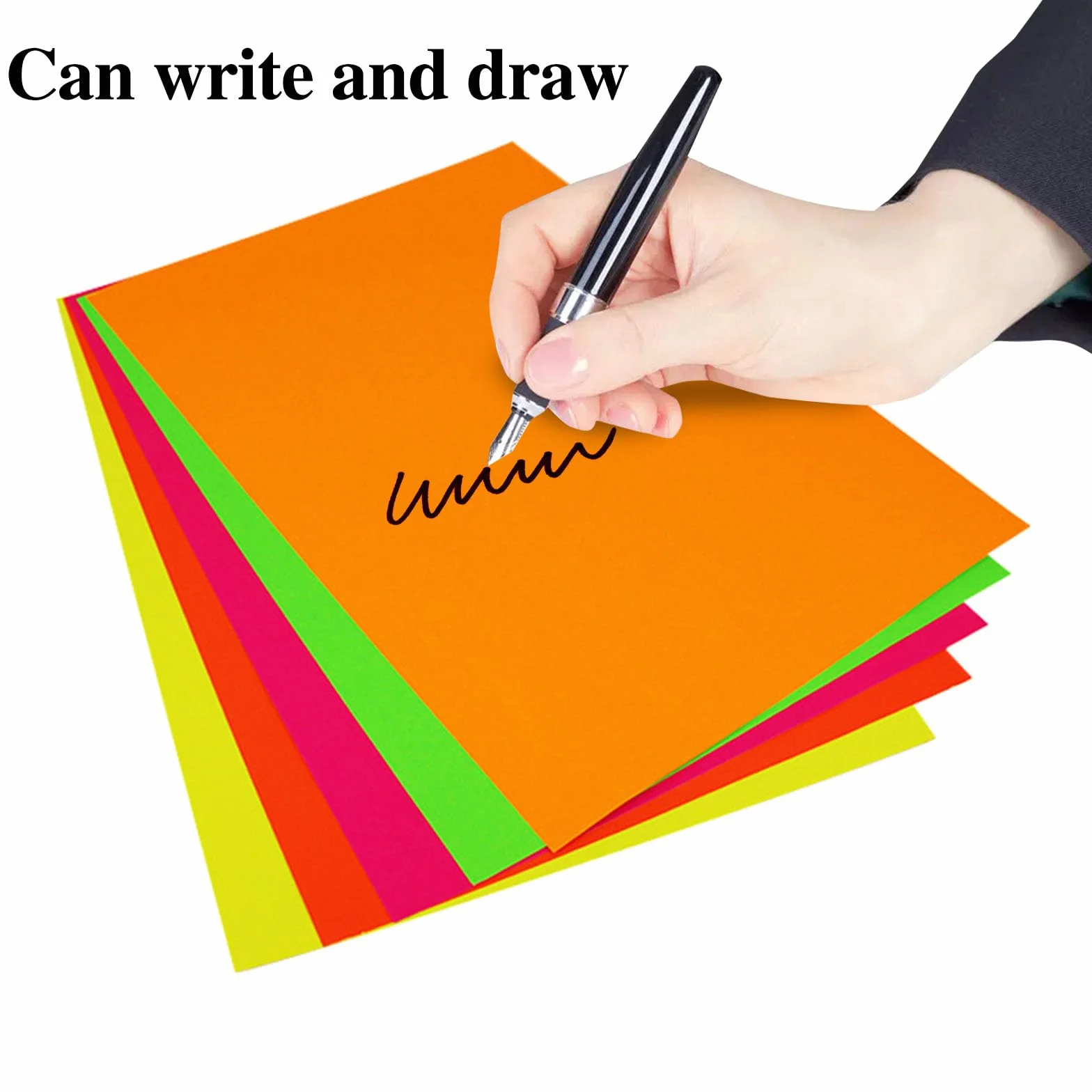 Papier do drukarki do etykiet, papier na naklejki samoprzylepny, papier na naklejki etykiety, 48 arkuszy neonowych etykiet z papieru, etykiety kolorowe, A4, 210 x 297 mm (losowy kolor)