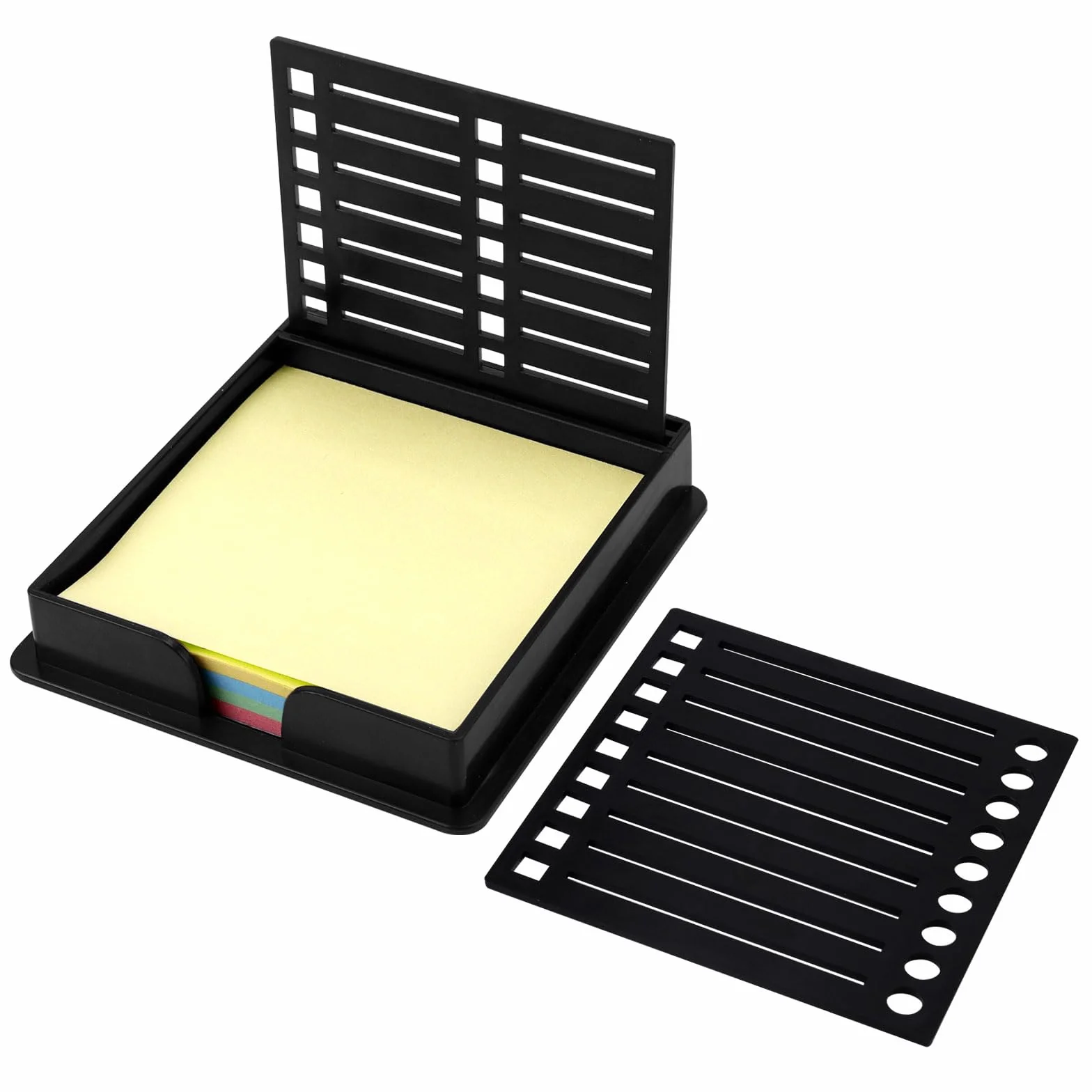 Szablon Karteczek Samoprzylepnych z Karteczka Samoprzylepna, do Notatnika Samoprzylepnego 7,6x7,6cm Organizator Samoprzylepnych Karteczek Dozownik na Biuro Dom Przybory Szkolne (Czarny)