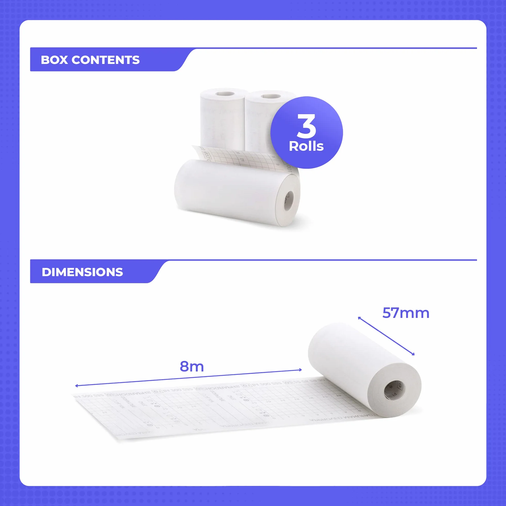 Certyfikowane rolki papieru termicznego do tachografów 57/8 mm 3 sztuki