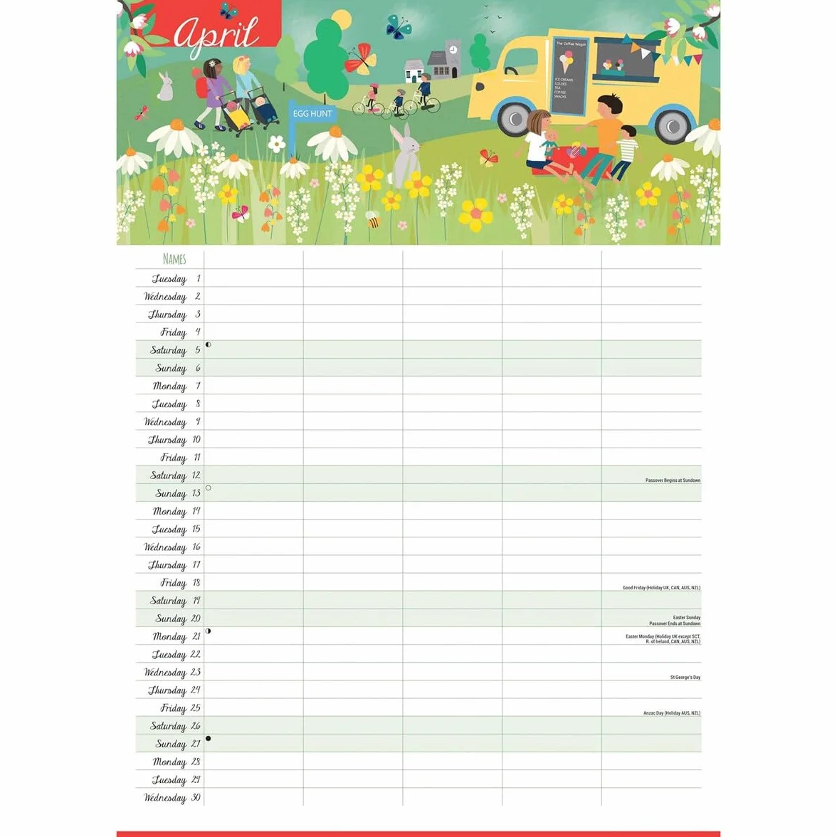Happy Family Planner A3 Calendar 2025