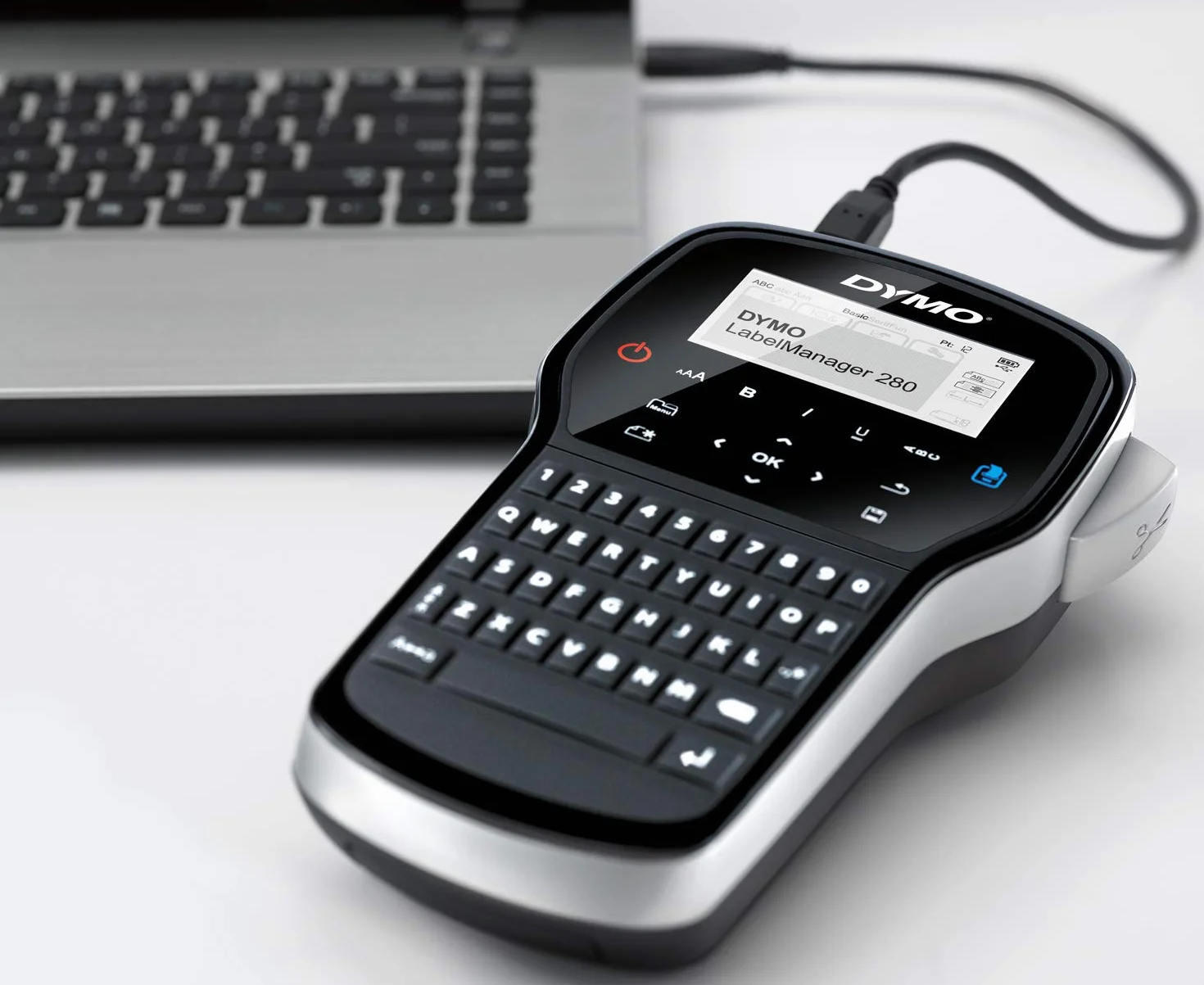 DYMO LabelManager 280 Zestaw ręcznej drukarki etykiet QWERTY 2 rolki D1 walizka