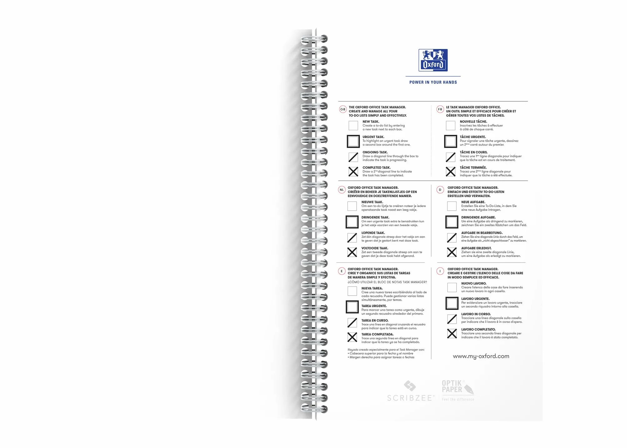 Oxford Aqua To Do Planner 115 arkuszy notes do zadań