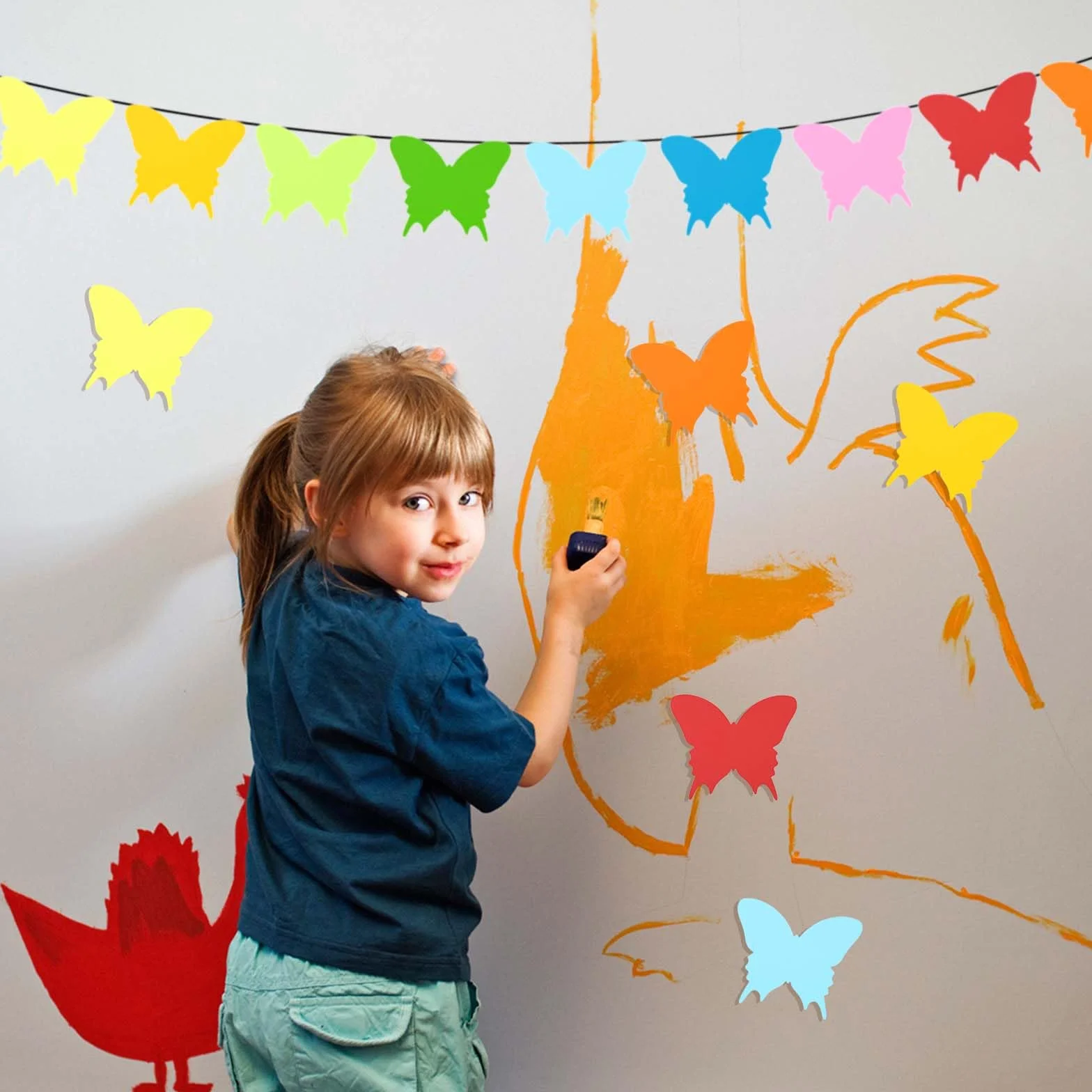 72szt Papierowe Wycinanki Motyli, Kolorowe Duze Papierowe Wycinanki Motyli do Klasy o Tematyce Wiosenno-Letniej Materialy do Dekoracji Tablicy Ogloszen dla Dzieci Majsterkowanie (9 Kolorów)