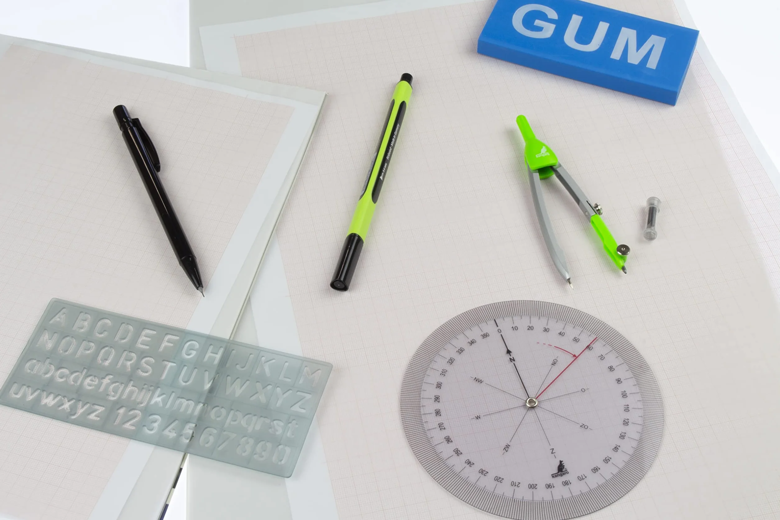 Kangaro Przezroczysty papier rysunkowy/milimetrowy DIN A4 24 strony papieru 80 g/m² z 1 arkuszem 1/5/10 mm pomarańczowy raster, K-770300