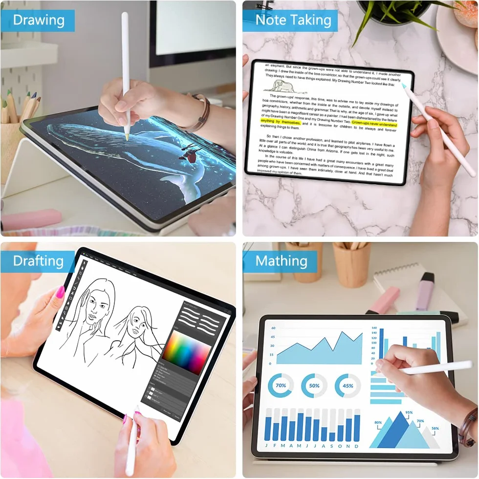 flintronic Końcówki kompatybilne z ołówkiem Apple iPad Pro, 6-pak końcówek zamiennych do Apple Pencil 2. generacji i 1. generacji, końcówki wymienne do iPada Pro iPencil, Macaron