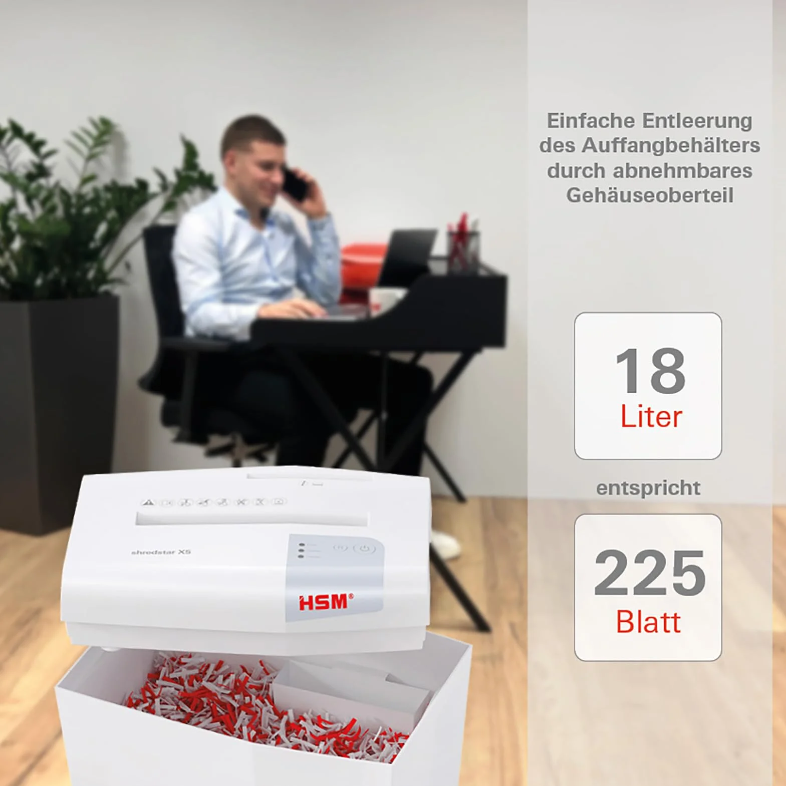 HSM Shredstar X5 niszczarka dokumentów P-4, 5 arkuszy, cięcie cząstek
