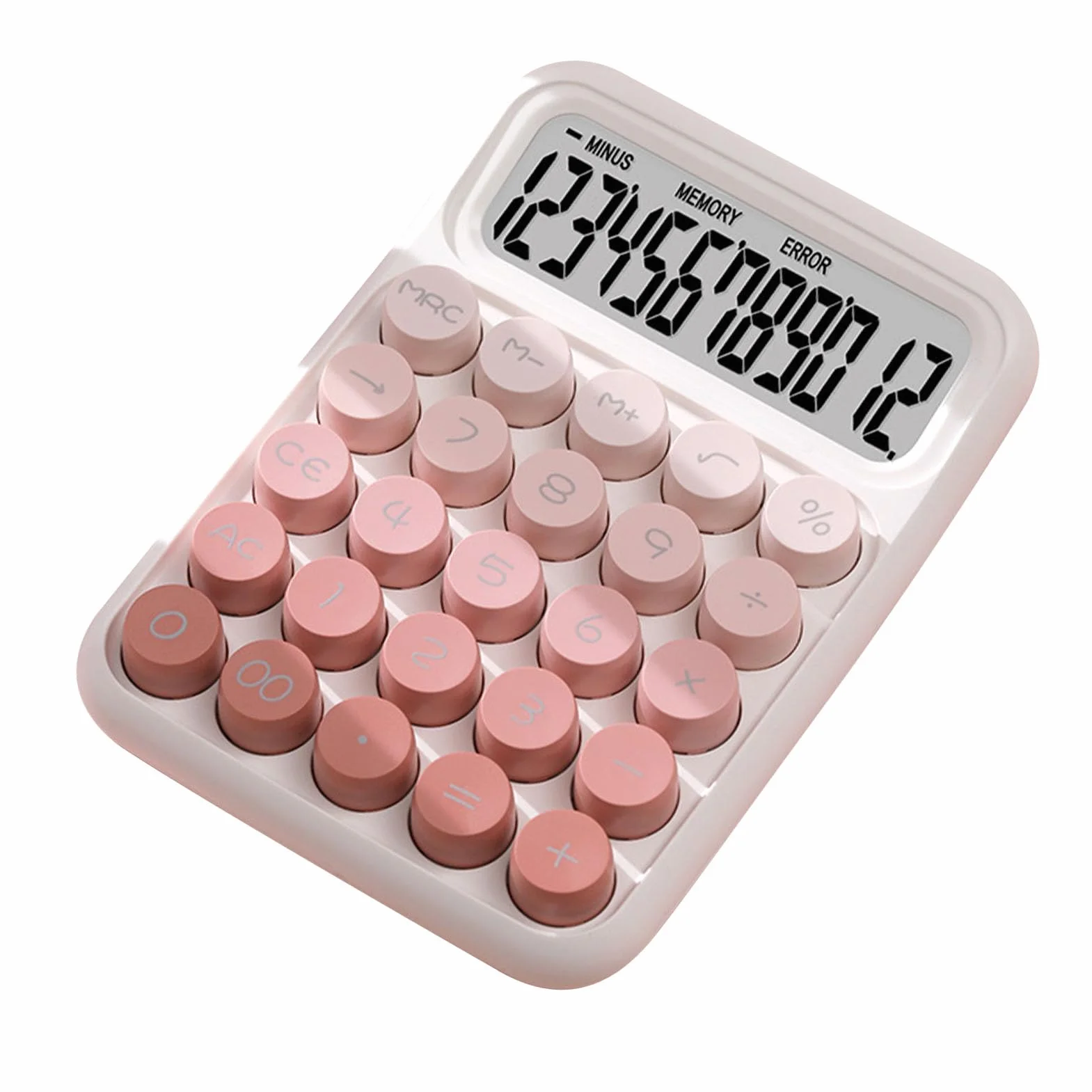Jeffergarden Kalkulator Pulpit 12-cyfrowy Duży Przycisk Przezroczysty Ekran Niebieski Zielony Różowy dla Studentów Księgowego (PINK)
