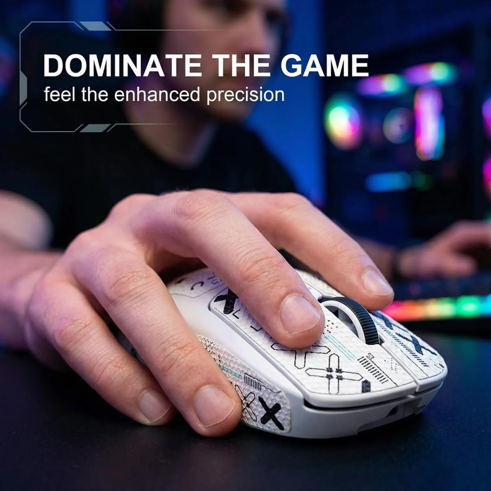 2 sztuki opaski na mysz kompatybilne z Logitech G Pro X Superlight 2, Poprawia przyczepność i kontrolę, samoprzylepna i bezodpadowa, zapewnia optymalną precyzję