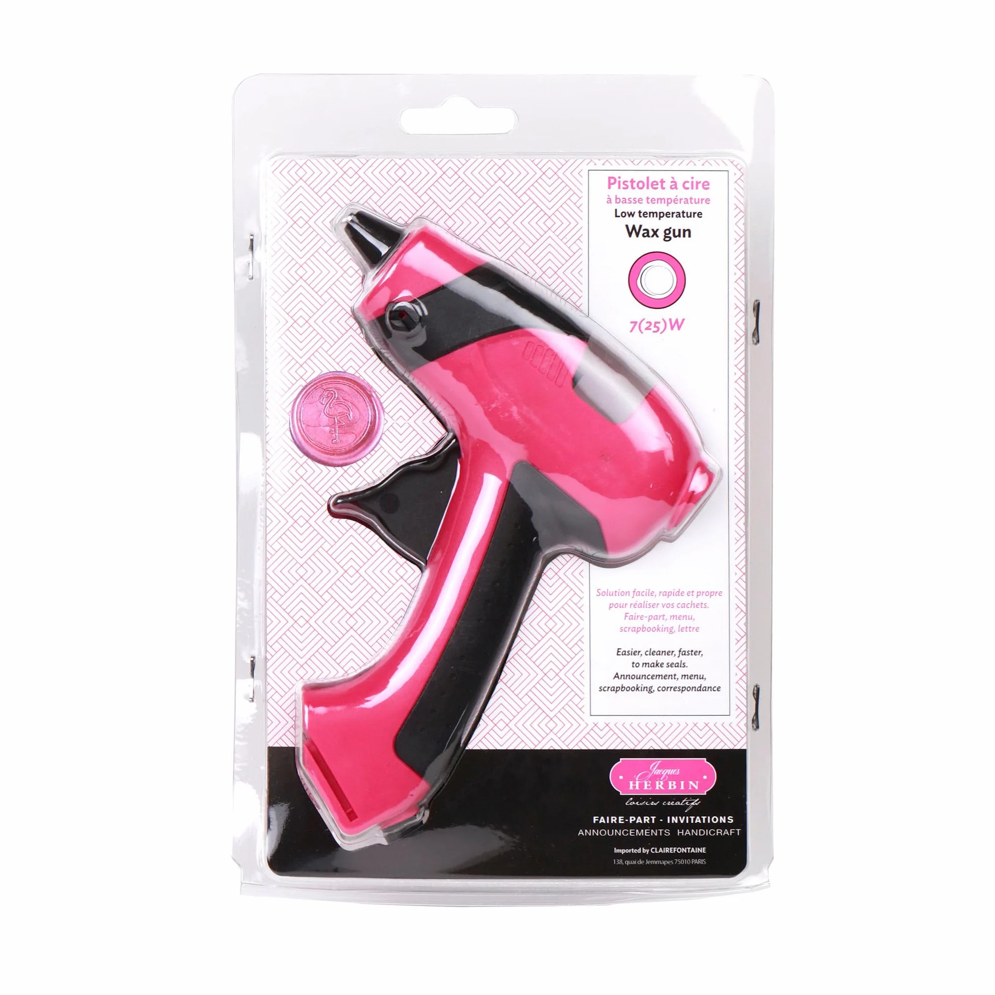 Jacques Herbin 48200T – Pistolet do laku 220 V (wtyczka europejska) do laku Ø 7 mm – dł. 12 cm