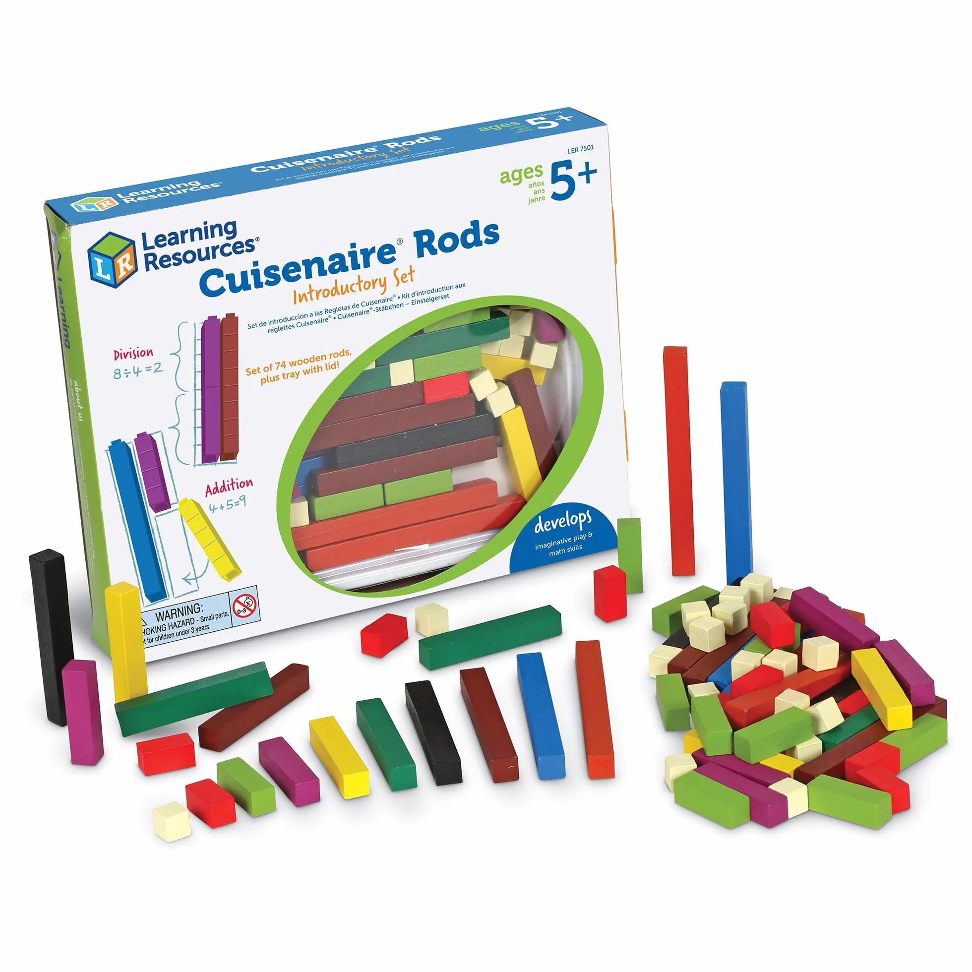 Learning Resources Cuisenaire Prety Z Drewna Prety Wprowadzajacy Zestaw 74 Pakiet