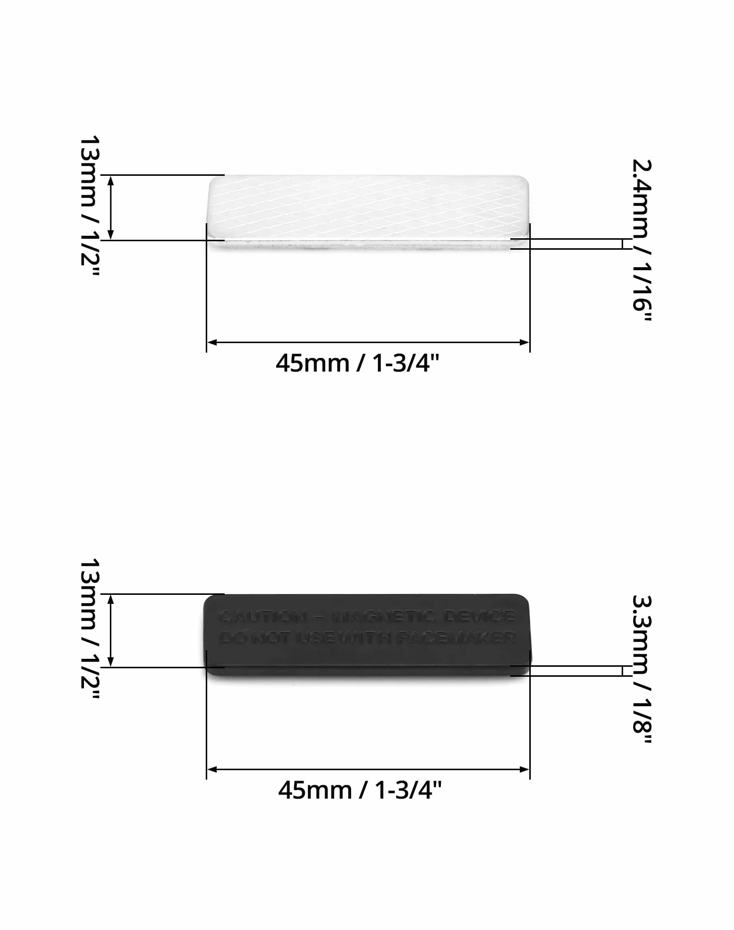 QWORK 12-częściowy magnetyczny uchwyt na identyfikator 45 x 13 mm czarny