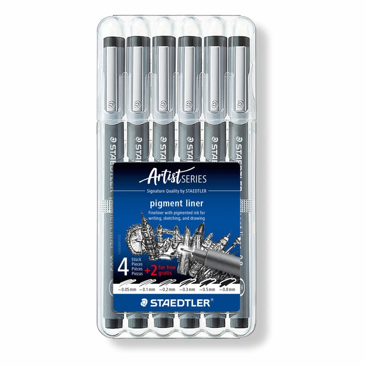Staedtler 308 SB6P Zestaw Cienkopisów Czarny 6 sztuk