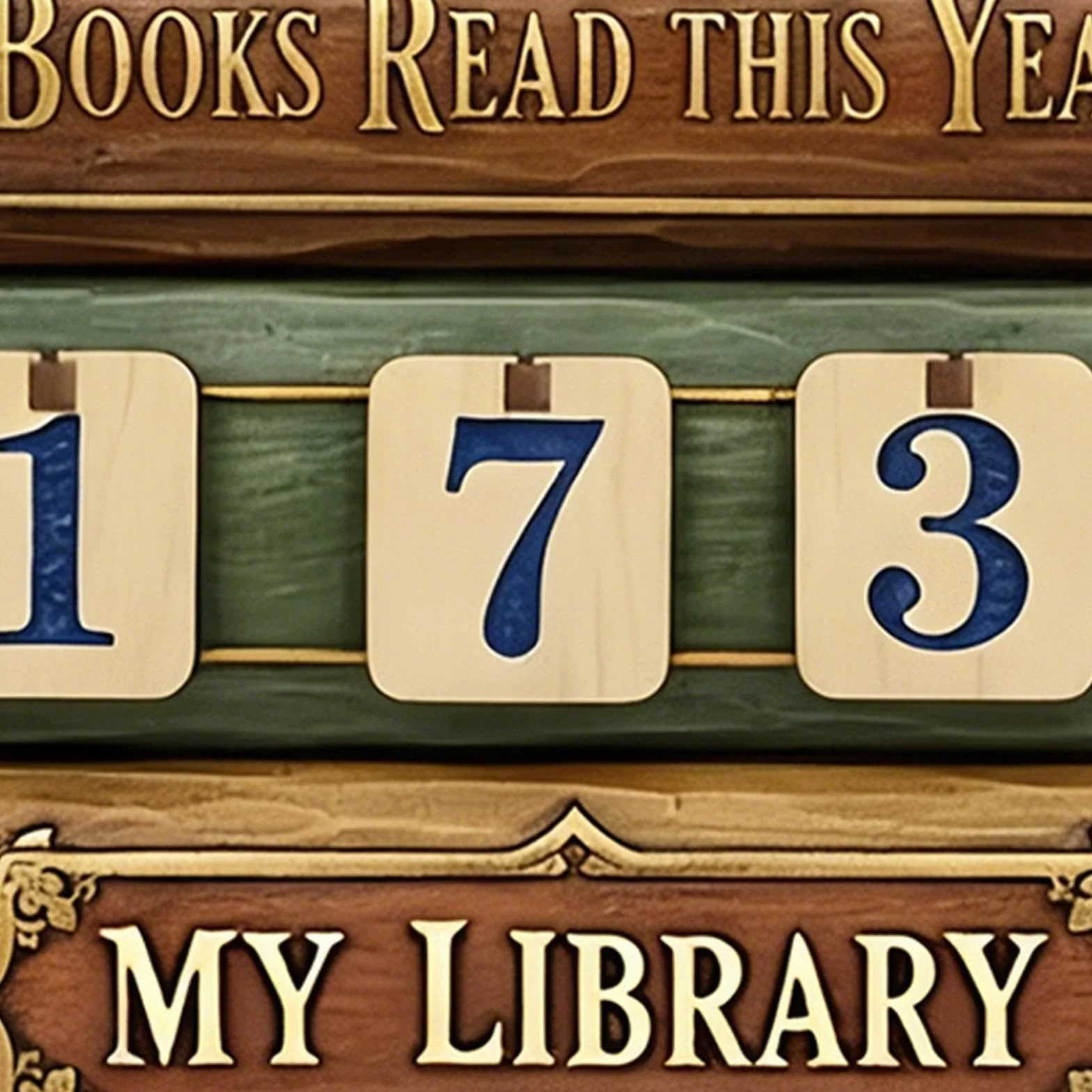 Books Read This Year Counter - lokalizator z wytłoczoną książką w kształcie | dekoracja regału na książki do sypialni, gabinetu, salonu