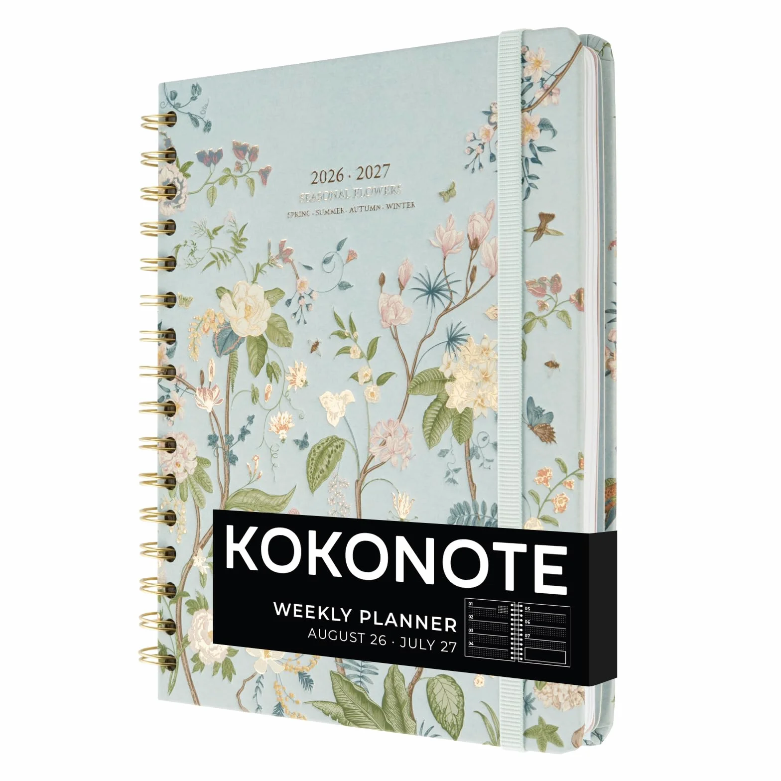 Kokonote Academic Diary 2026-2027 Week to View Seasonal Flowers Planner