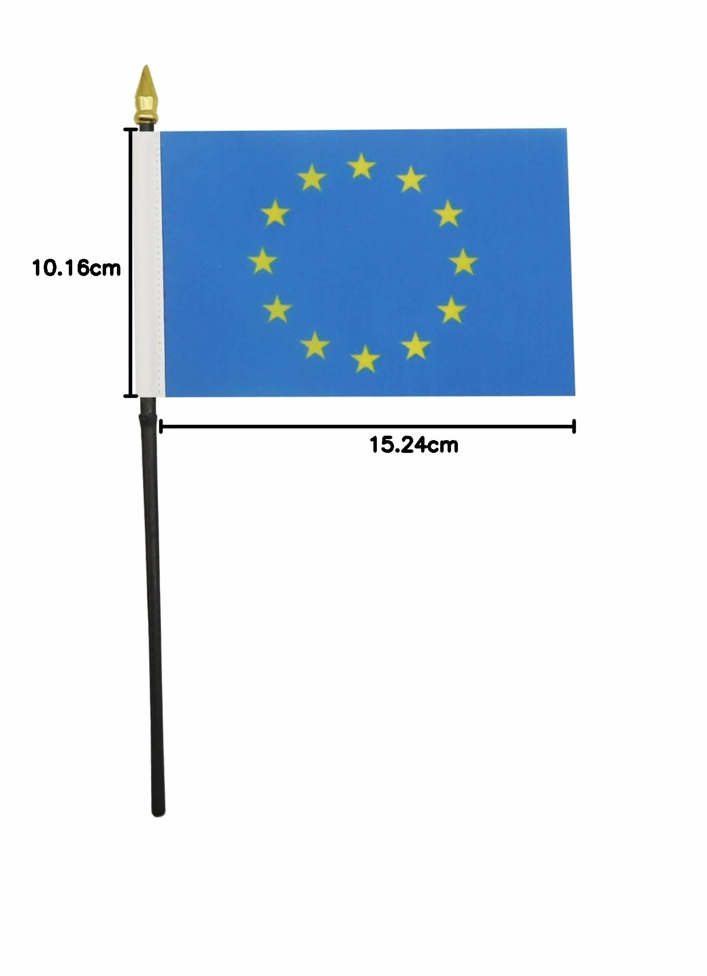 Drapeau de Table Europe avec Pointe Or, 15cm x 10cm