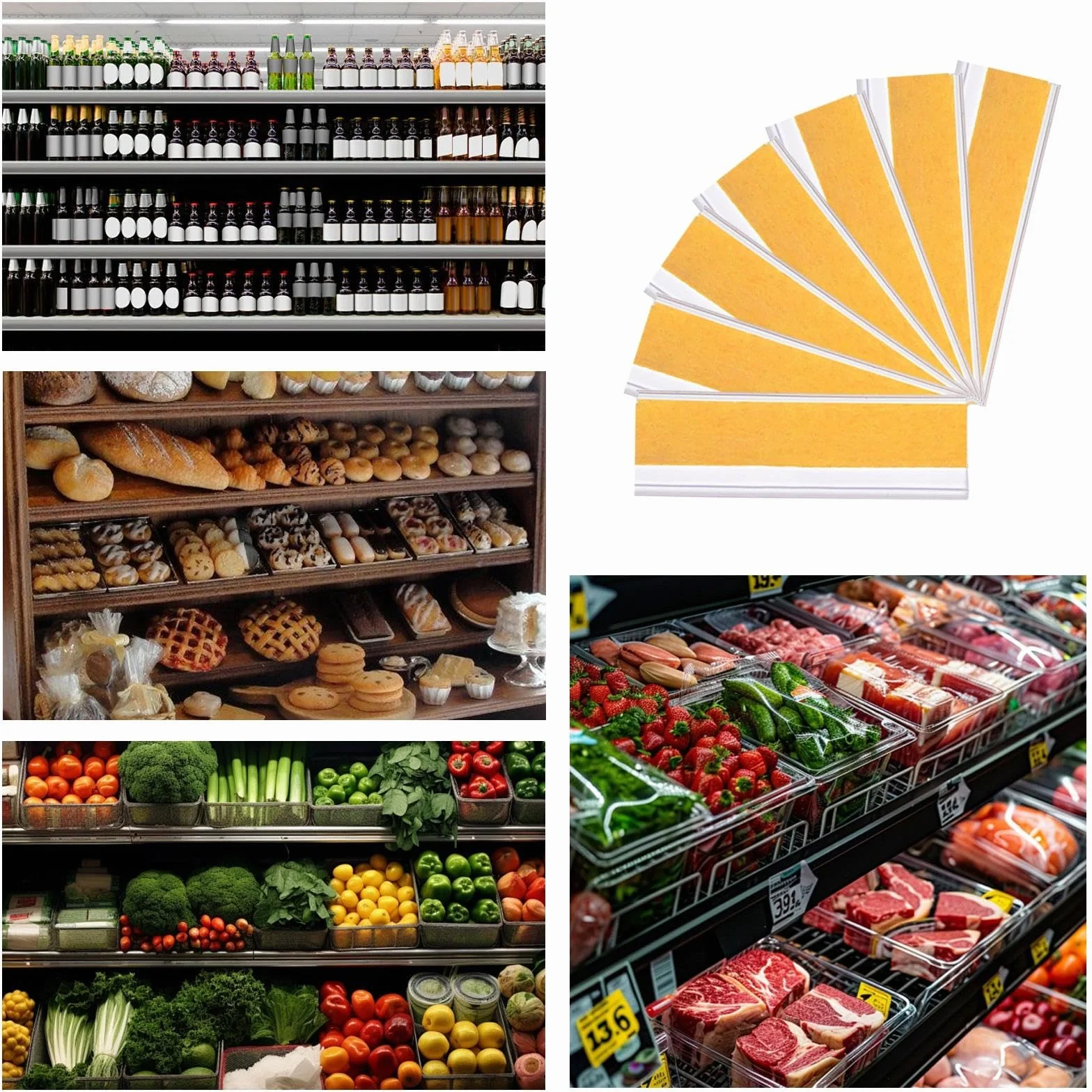 TNSLAND 50 sztuk samoprzylepnych uchwytów na etykiety do etykiet, tabliczki cenowe, przezroczyste, do supermarketu, regału na książki, szkoły, z materiałem na karty, 7,6 x 2,5 cm