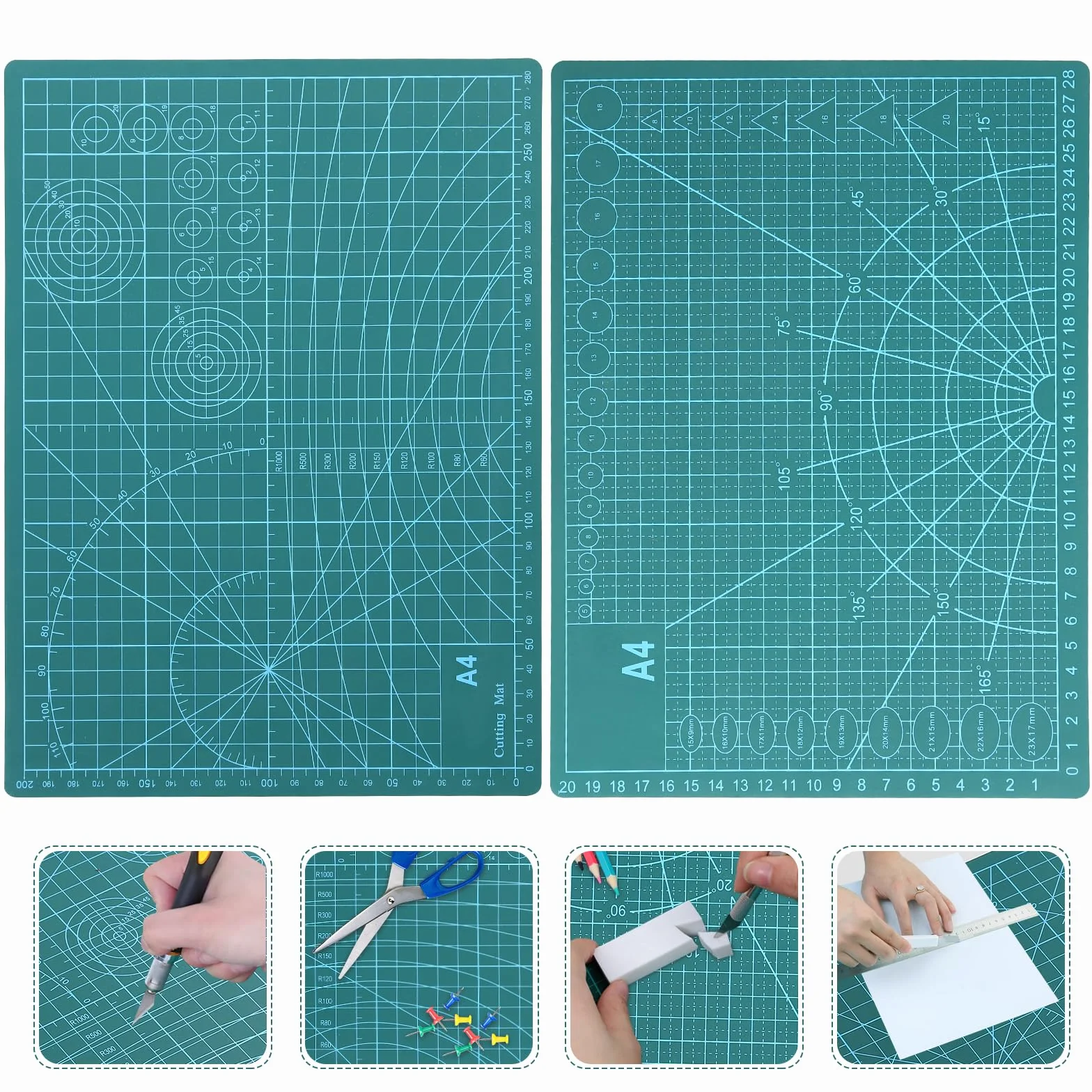 CRESZZLE mata do cięcia, samoregenerująca się mata do cięcia, duża, dwustronna, 5-warstwowa, do szycia, rzemiosła, hobby – 2 sztuki, 22 x 30 cm (A4)