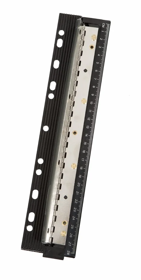 Genie PP-4M dziurkacz do wpinania (metalowe wykrawanie, ze zintegrowaną linijką 28 cm i pojemnikiem na ścinki), czarny