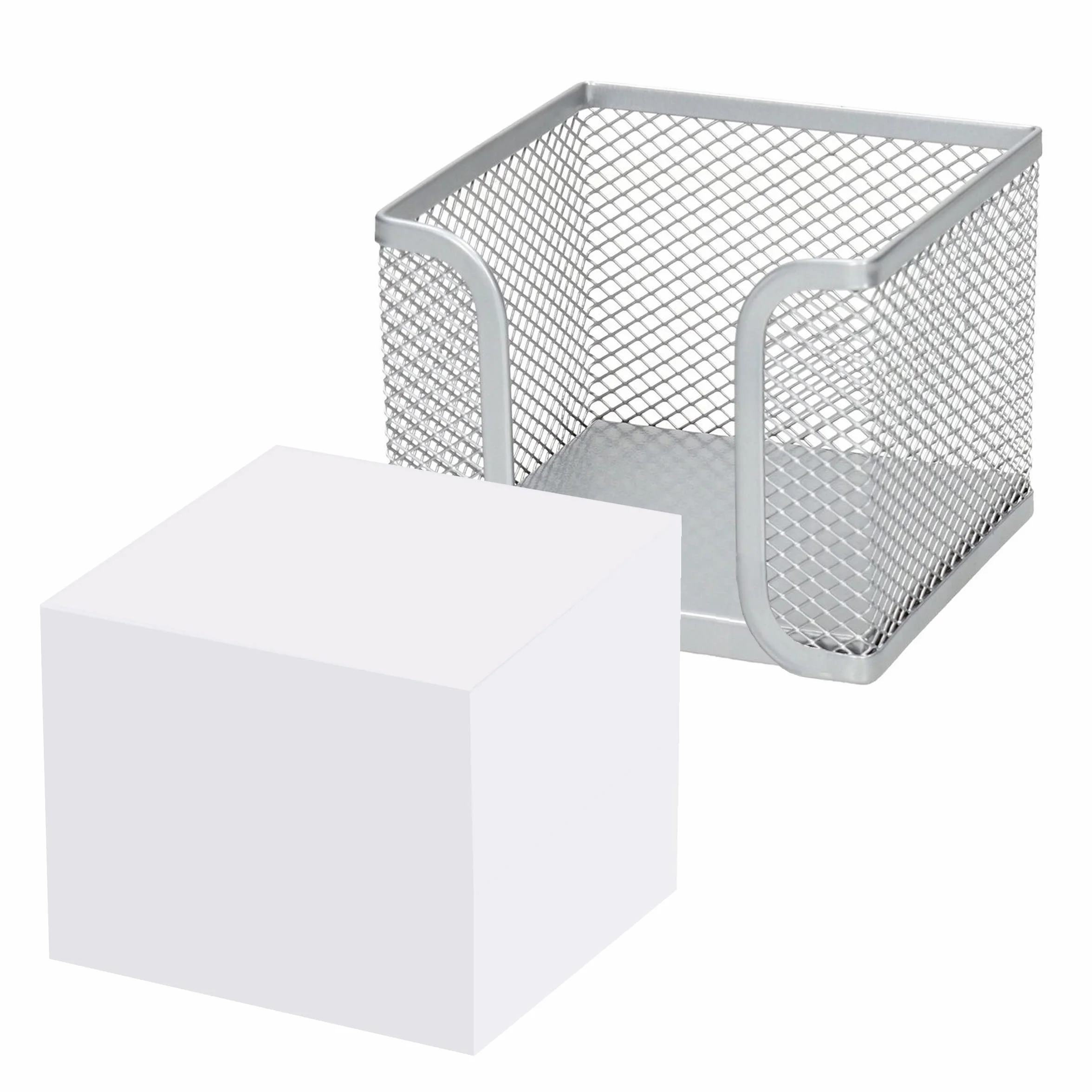D.RECT Pudełko na karteczki z siatki 700 arkuszami 85 x 85 x 80 mm srebrne
