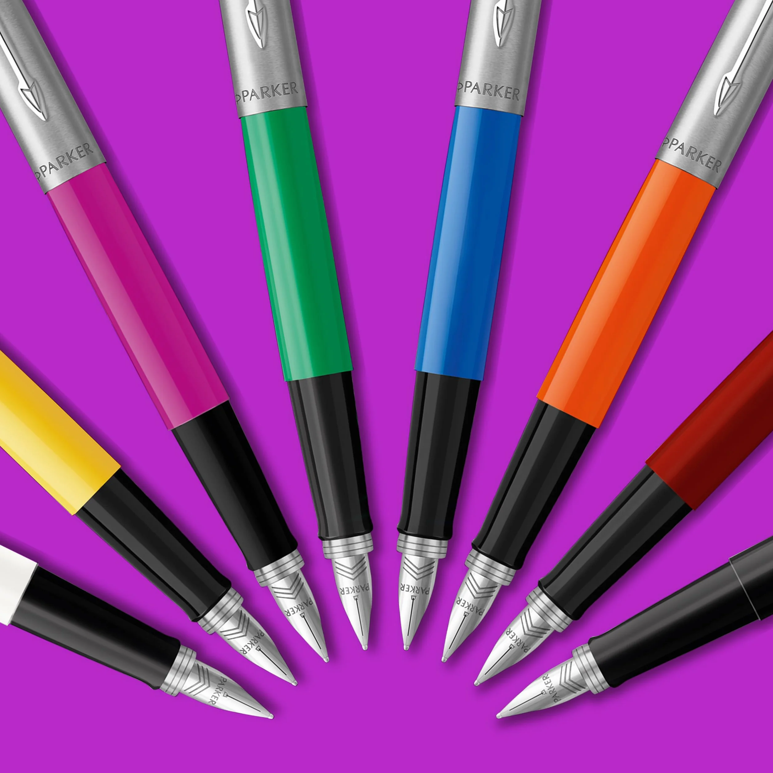 Parker Jotter Originals Pióro wieczne, klasyczne magenta, średnia stalówka, niebieski i czarny atrament