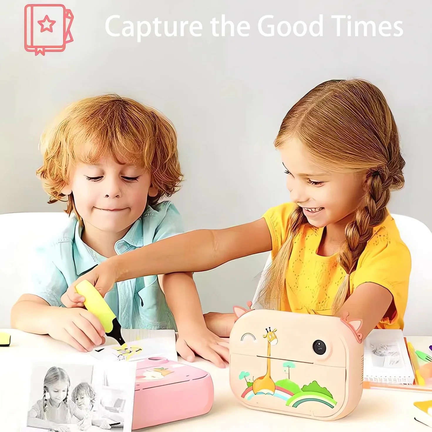 20 Pcs Kids Camera Paper(5.7X2.5cm(7m)) Print Paper Roll丨Thermal Printer Rolls, Suitable for Kids Camera Instant Print.