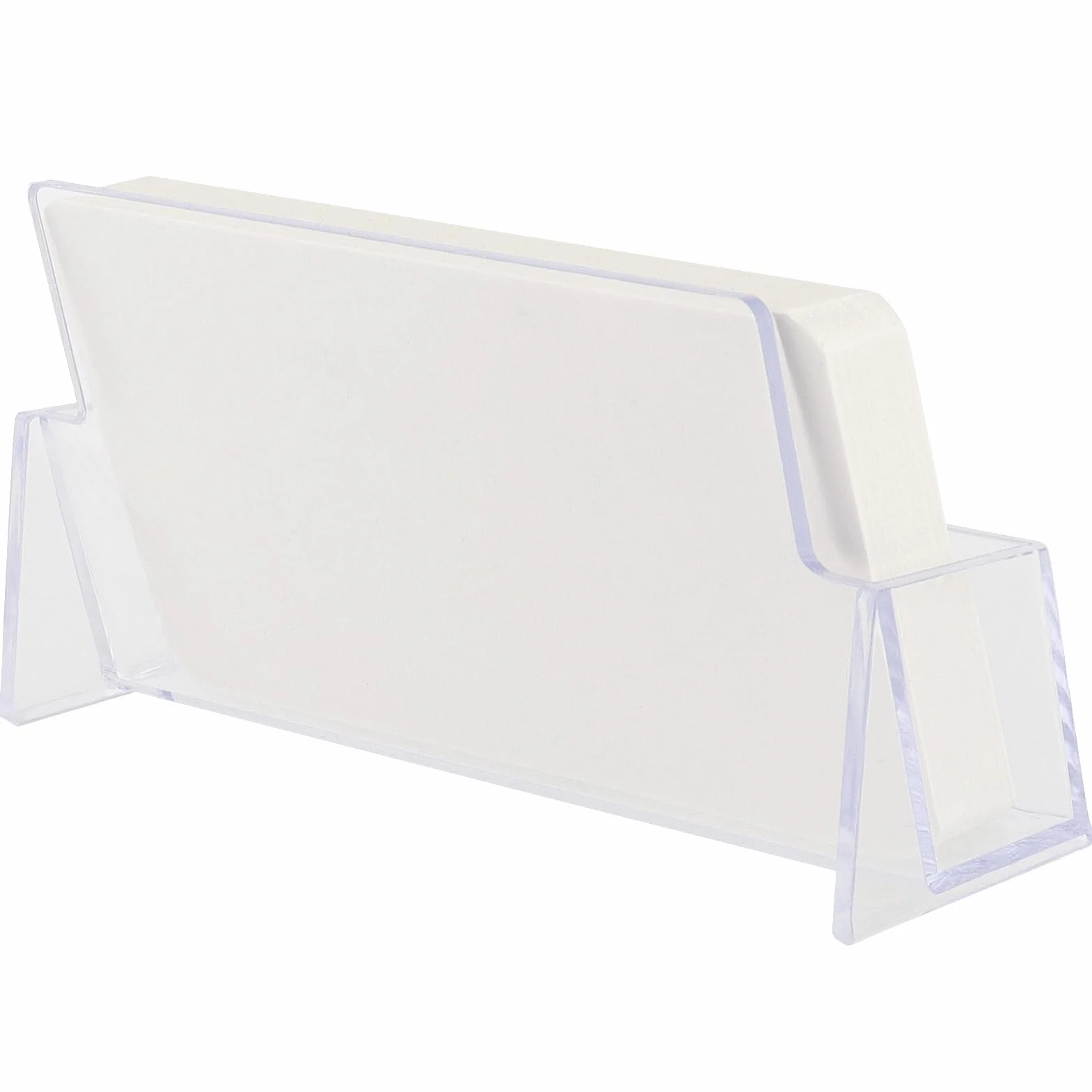 Uchwyty na wizytówki przezroczyste kwadratowe 100x40x53 mm 12 sztuk