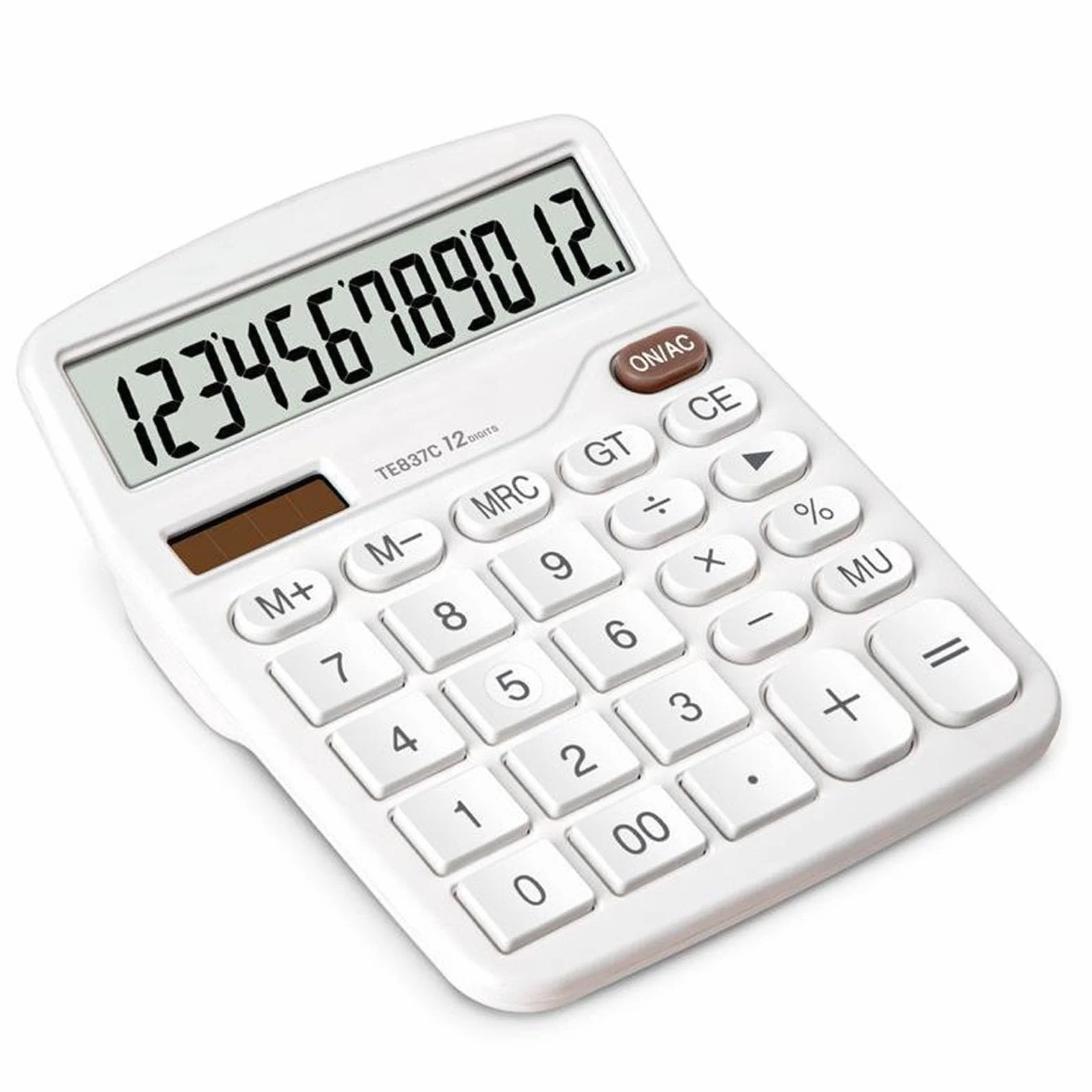 Kalkulator Biurkowy, Duży Wyświetlacz LCD i Przyciski, Zasilanie Bateryjne, Cichy Kalkulator do Biura, Domu, Szkoły (WHITE)