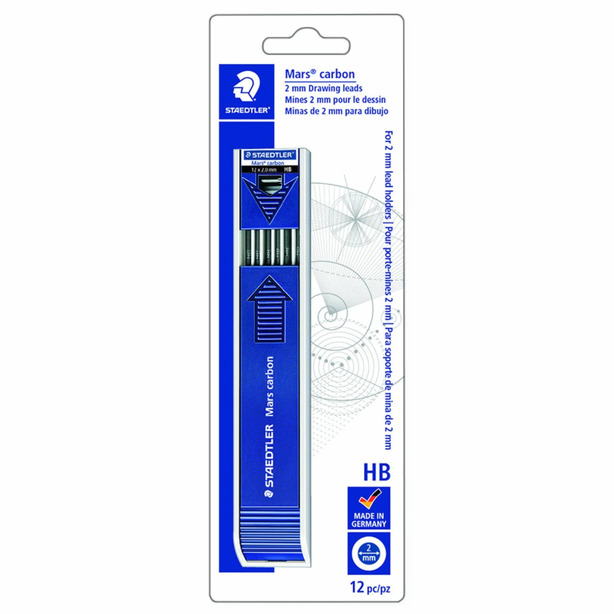 STAEDTLER Mars Carbon 2 mm rdzenie HB 200-HB, 12 szt.