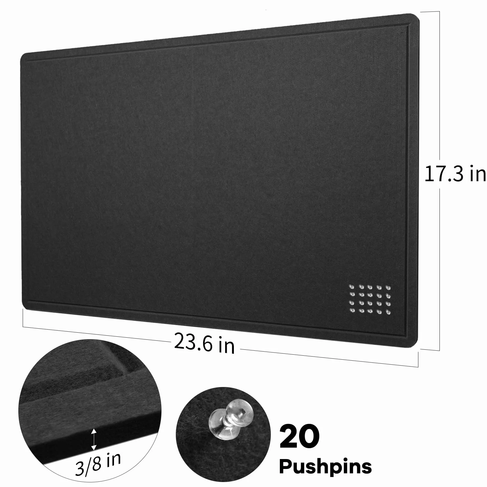 Tablica do przypinania, 60 x 45 cm, tablica filcowa – Dekoracyjna tablica do przypinania, alternatywa dla tablicy korkowej na ścianę, składana tablica na obrazy, samoprzylepna tablica wizji/tablica