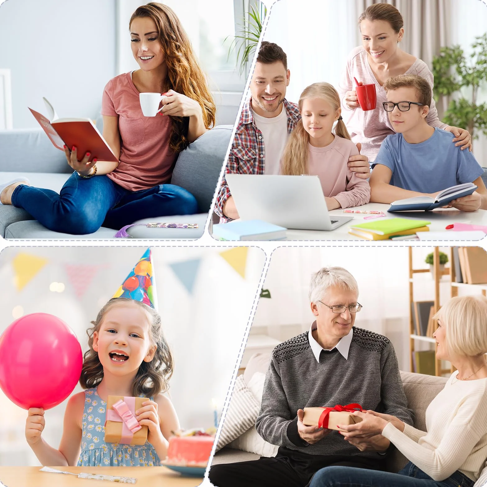 OFFCUP Zakładki z żywicy z suszonych kwiatów, 4 sztuki kwiatowej zakładki, przezroczyste kwiatowe znaczniki do czytania z frędzlami, zakładki do książek z margaretkami dla studentów, miłośników