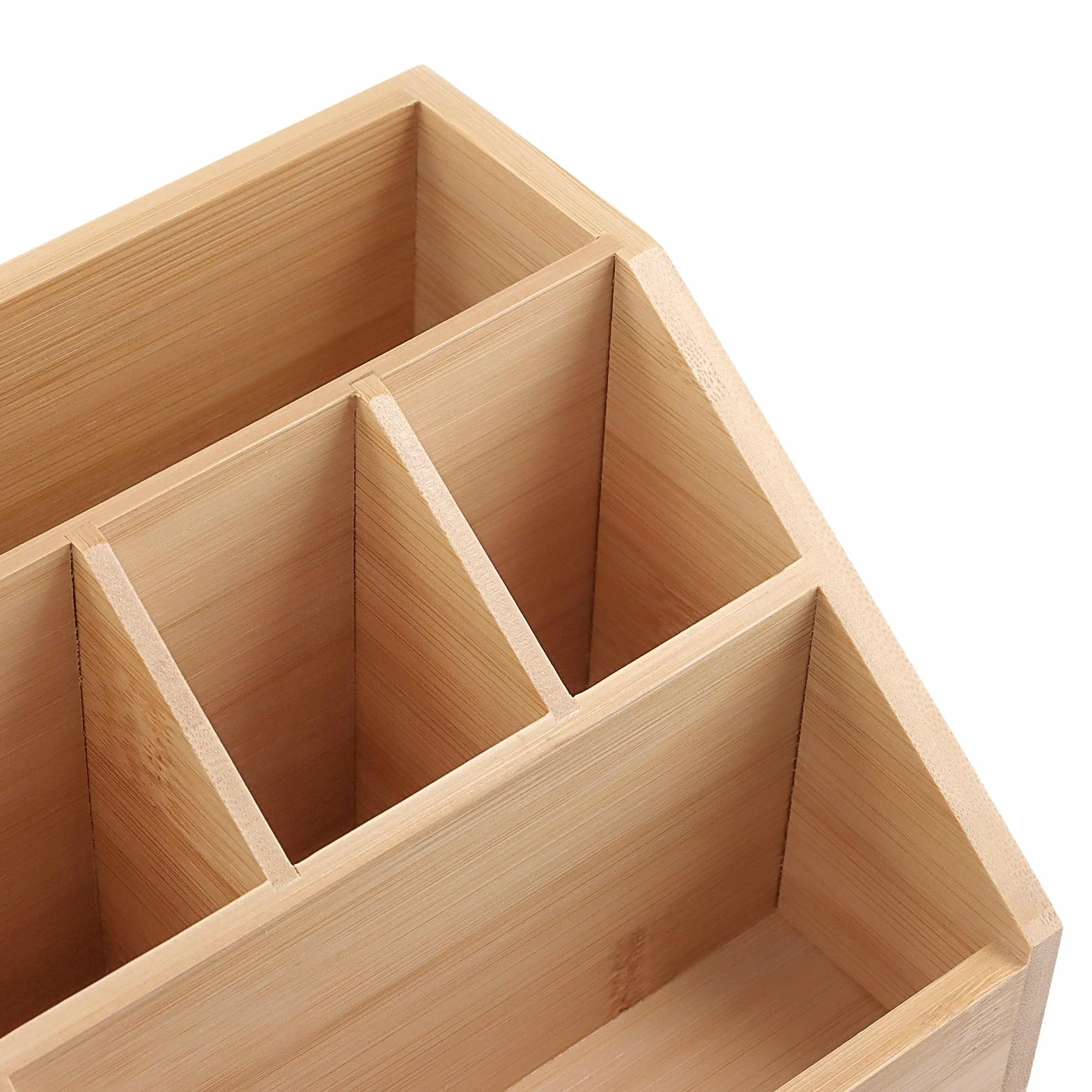 SINJEUN Drewniany organizer na biurko z szufladą i uchwytem na długopisy, bambusowy, 24,5 x 15 x 11 cm