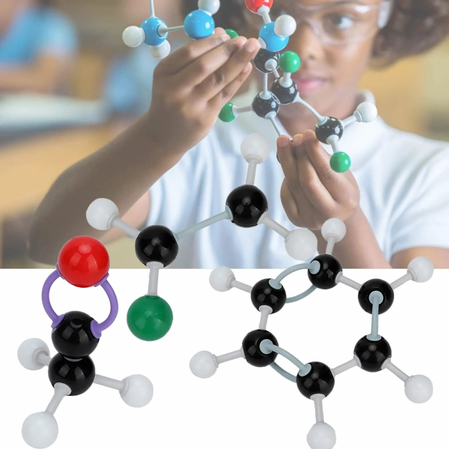 Model molekularny chemiczny 267 elementów zestaw do budowy struktur organicznych i nieorganicznych