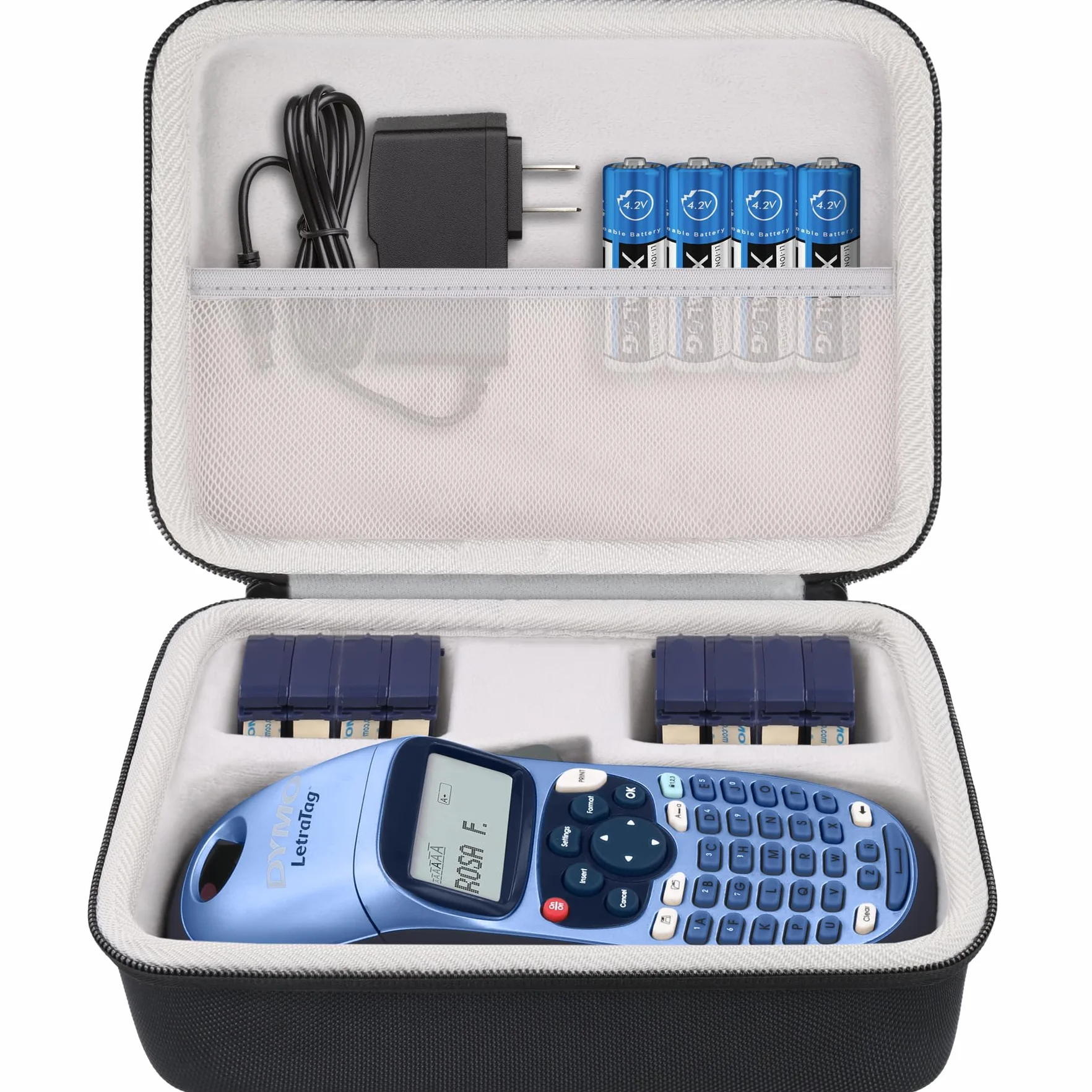 Khanka Twarde etui do LetraTag LT-100H / LT-100H+ Plus/LetraTag XR Label Maker ABC klawiatura i wymienna taśma do etykiet papierowych LetraTag (tylko etui)