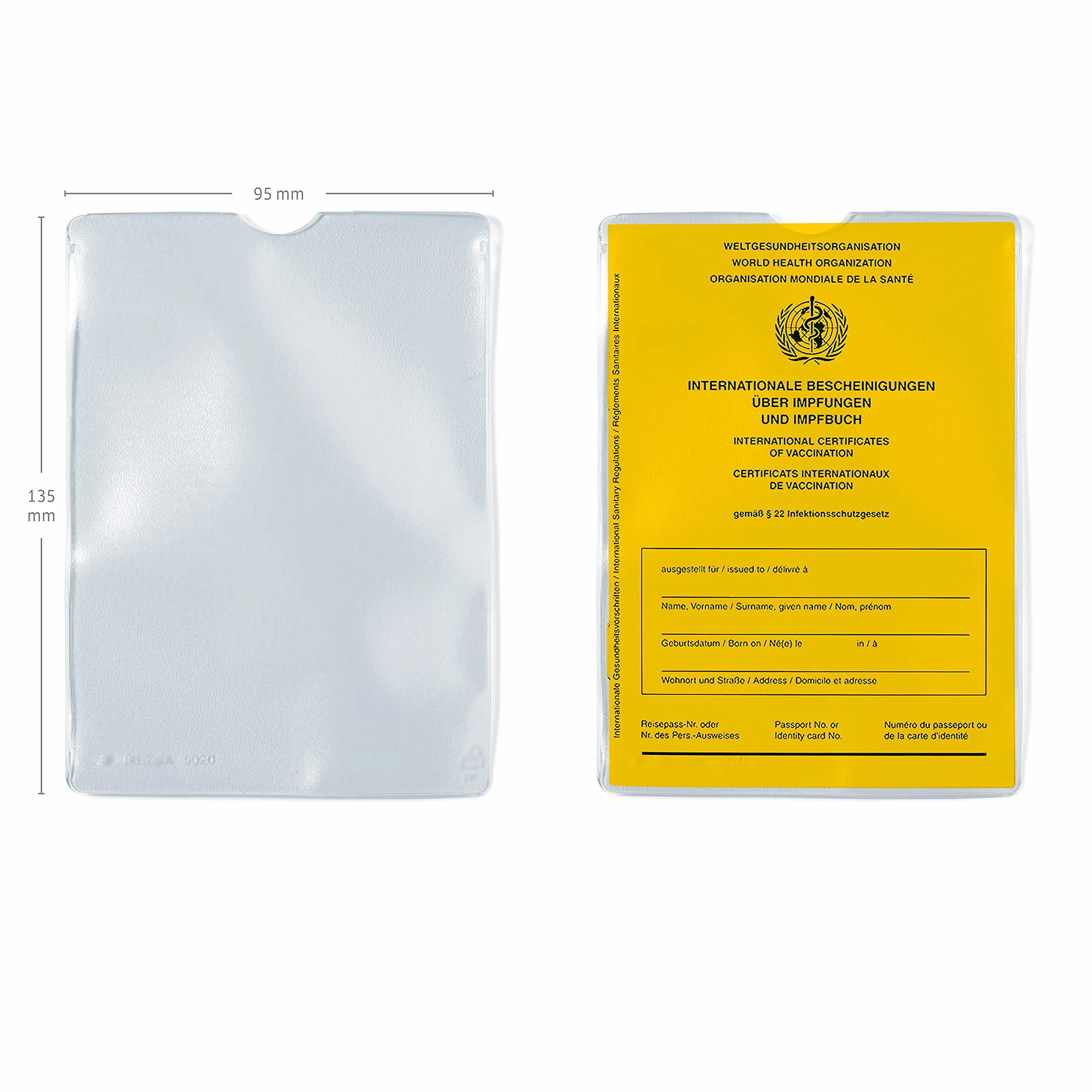 HERMA 1330 etui na kartę szczepień 95x135 mm przezroczyste 10 koszulek