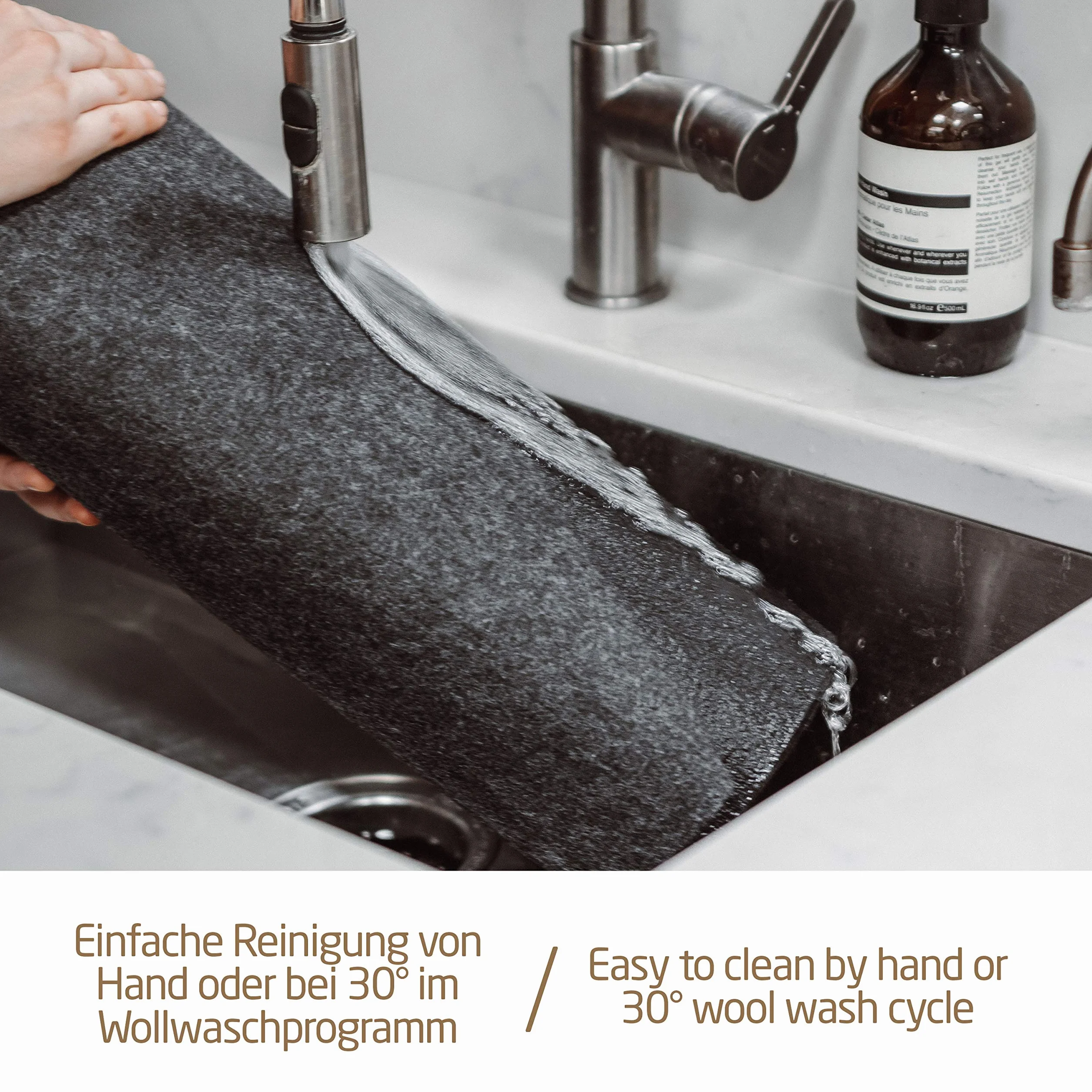 MIQIO® Podkładka na biurko z filcu, Oekotex, mata z recyklingu PET, ciemnoszara