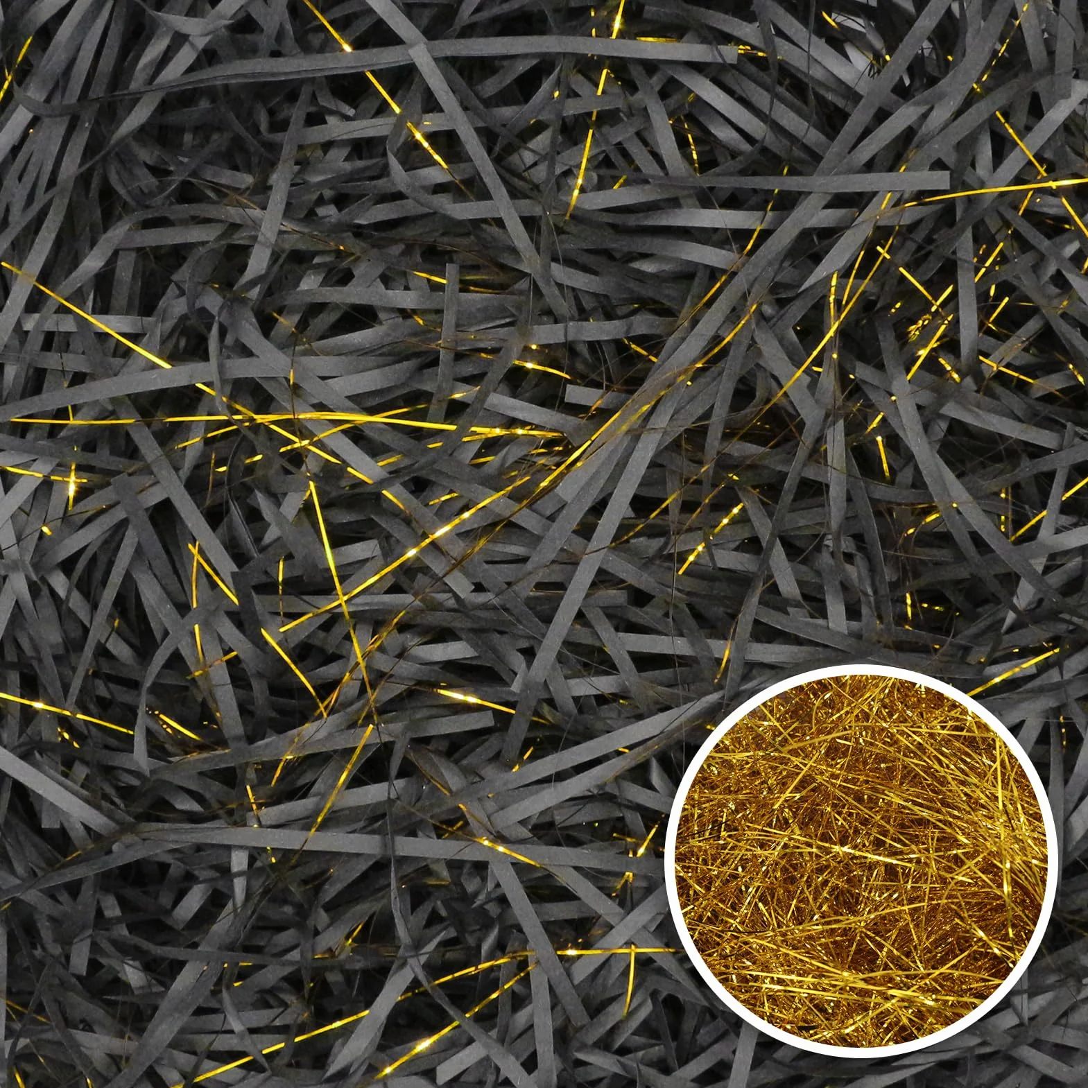 Raffia materiał wypełniający 200 g czarne złoto