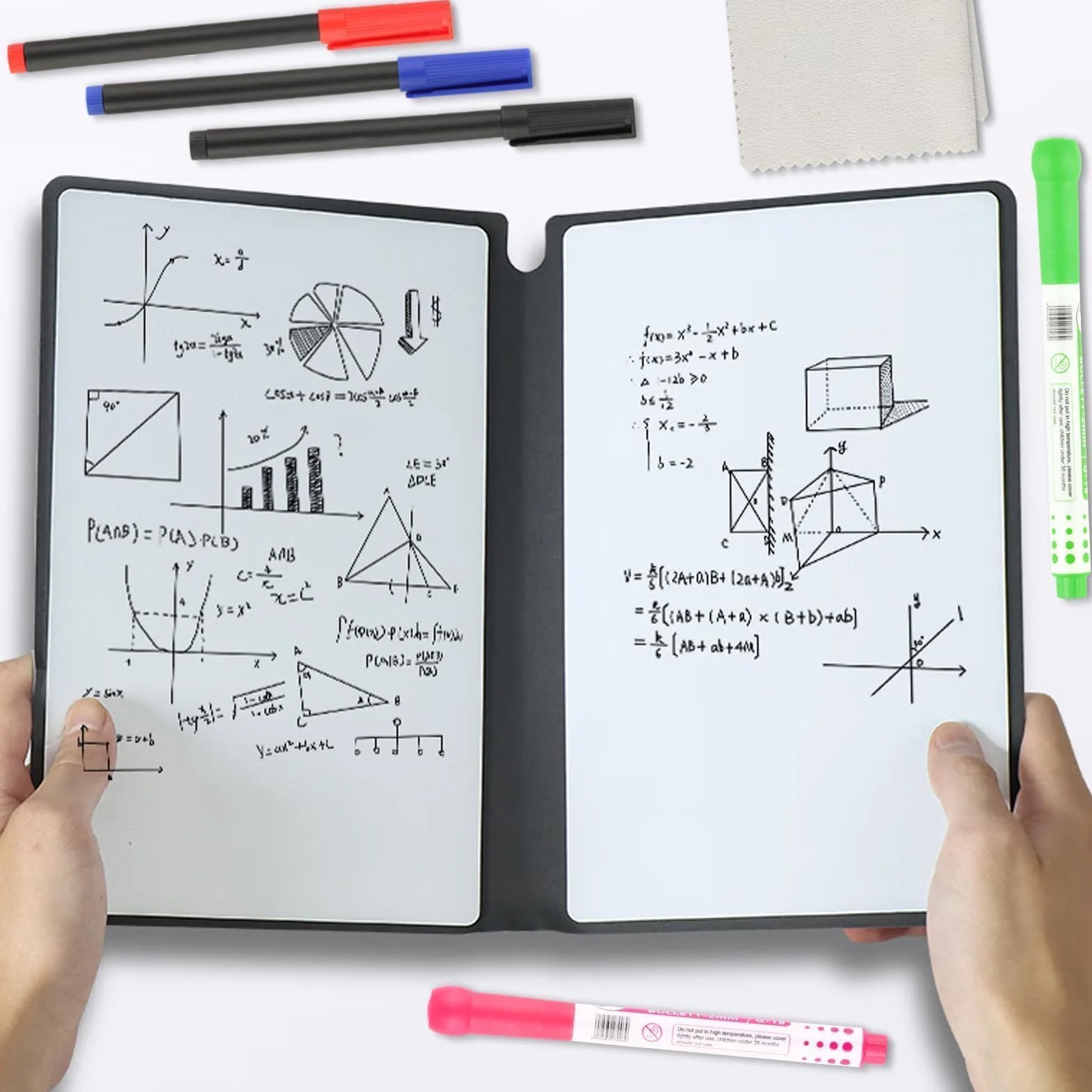 Mini Whiteboard A5, A5 Whiteboard Notatnik Notatnik, Małe Przenośne Zmywalne Tablica Biała dla Biura Szkoły Domu Biurko Listy, z Piskami i Gumką do Lamania