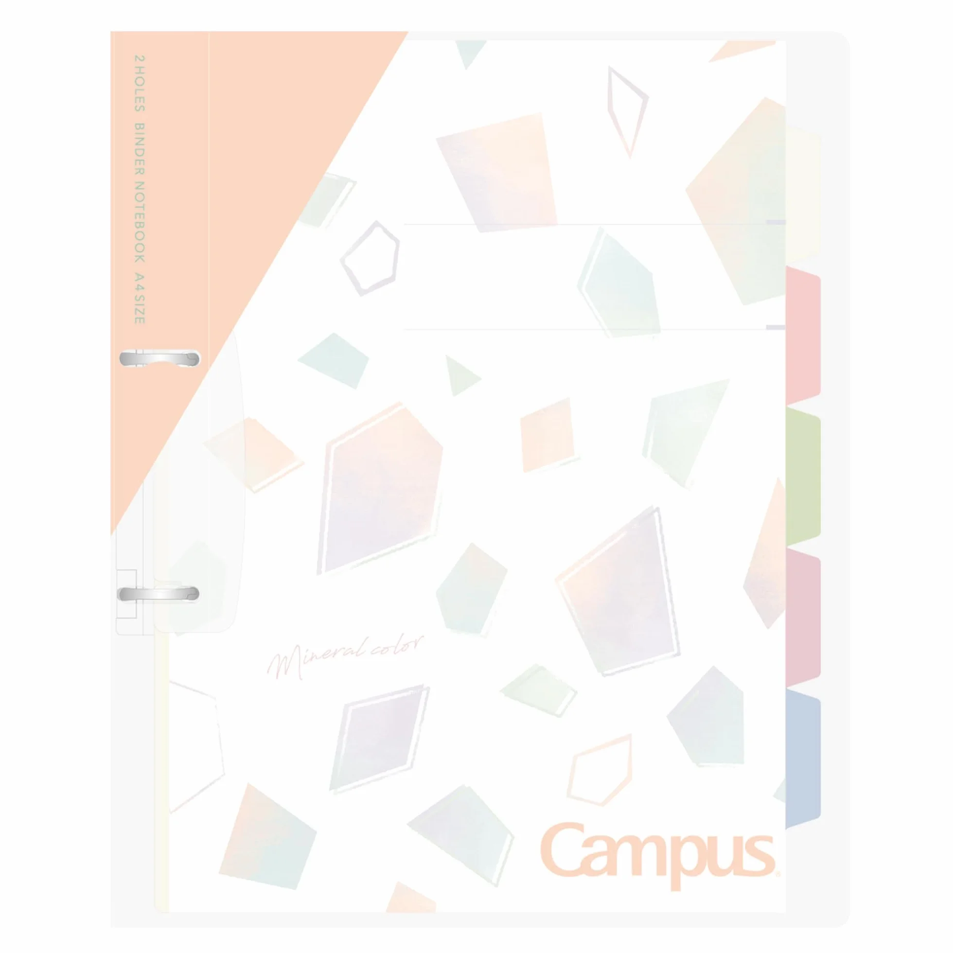 Kokuyo Campus segregator 2-otworowy A4 łatwy do odklejenia limitowany kolor mineralny morelowy różowy Le-PP158-L4P