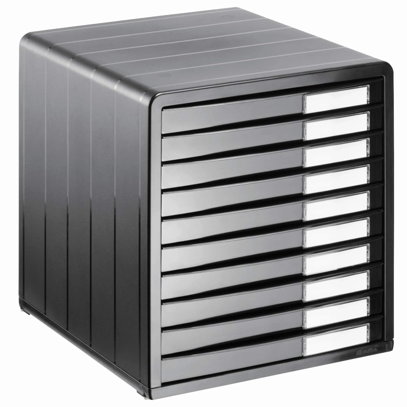 Rotho Pudełko biurowe z 10 szufladami tworzywo sztuczne BPA antracyt 34,5 x 29,0 x 32,0 cm