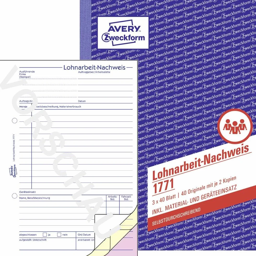 AVERY Zweckform 1771 Odstraszacz wynagrodzenia A5 autodyktyczny 3x40 arkuszy Biały żółty różowy