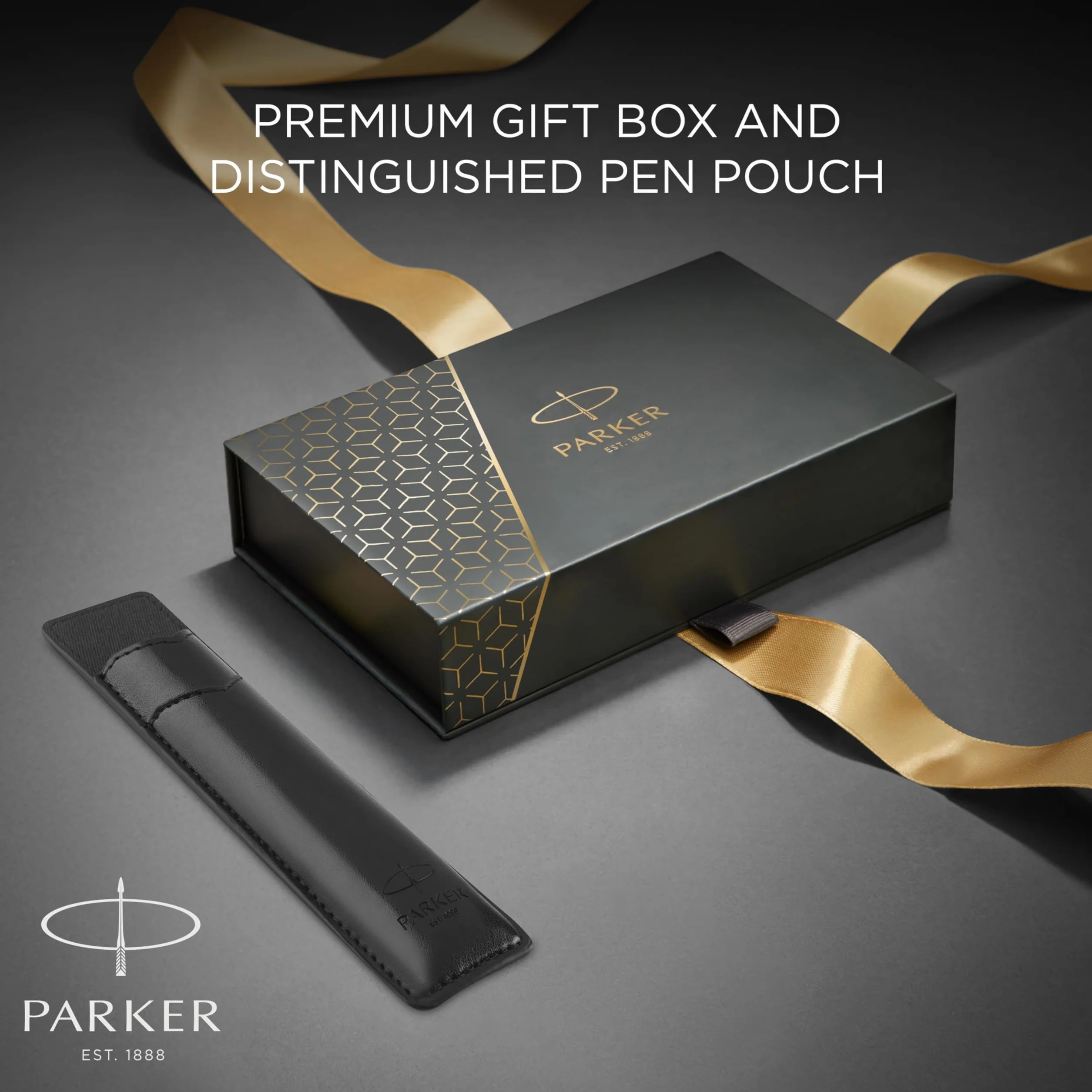 Parker IM Duo zestaw upominkowy pióro wieczne długopis etui czarny lakier chromowane wykończenia końcówka medium